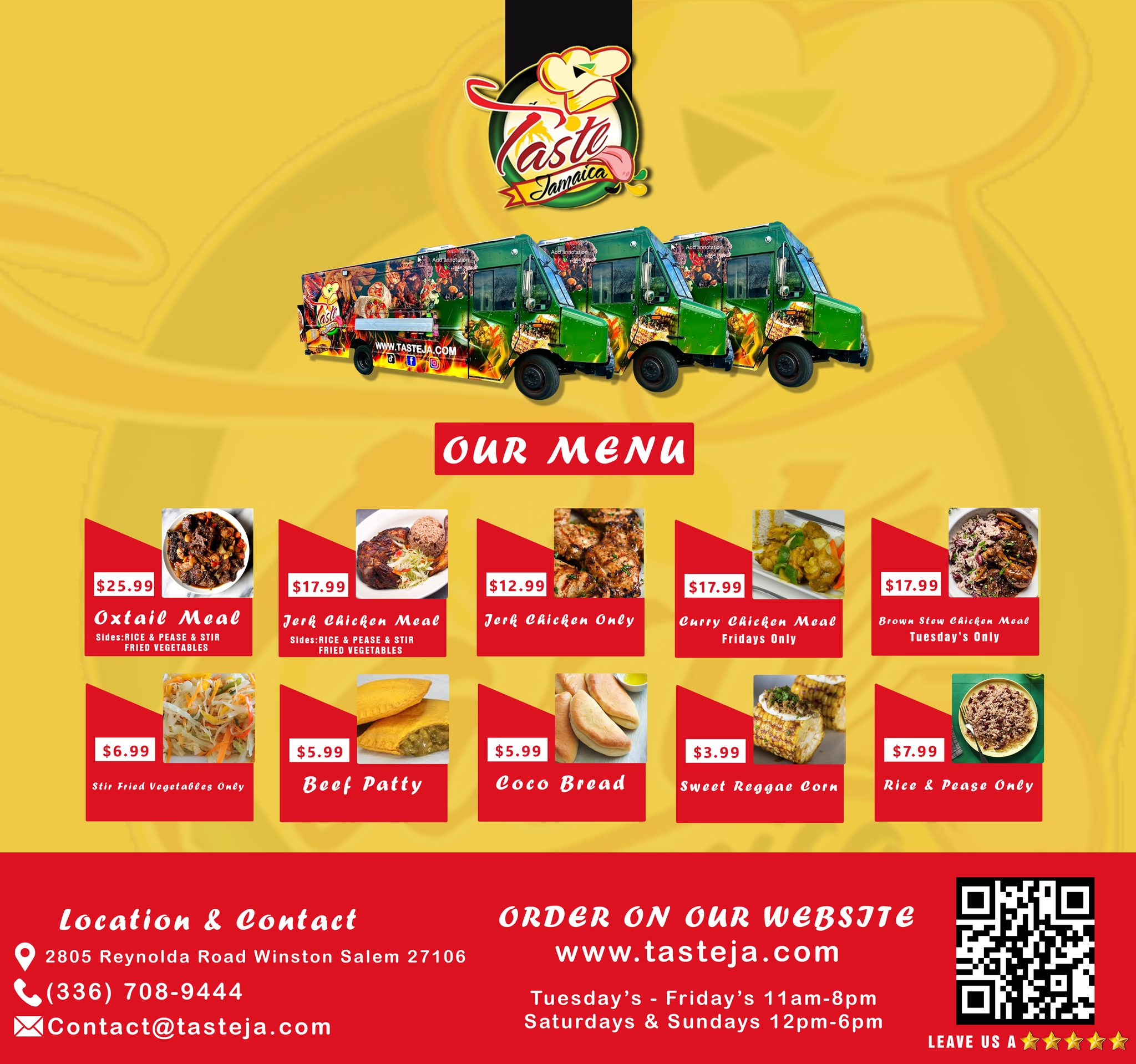 Taste Jamaica RR Menu