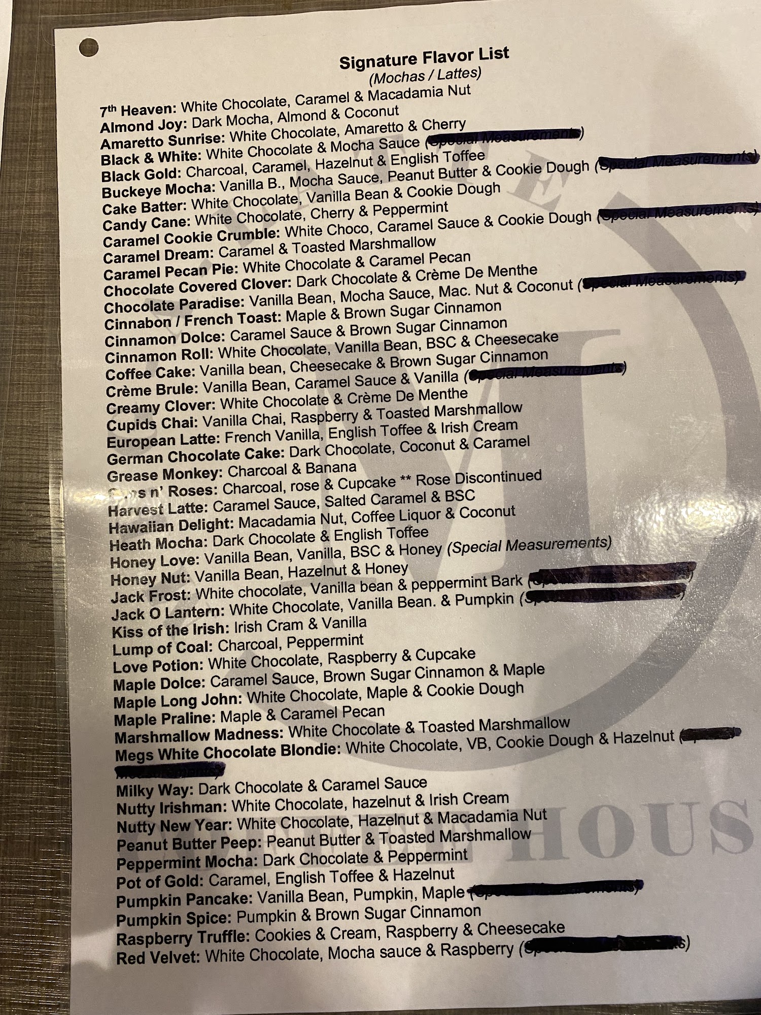 Meg-A-Latte | Coffee House (Minot Location) Menu