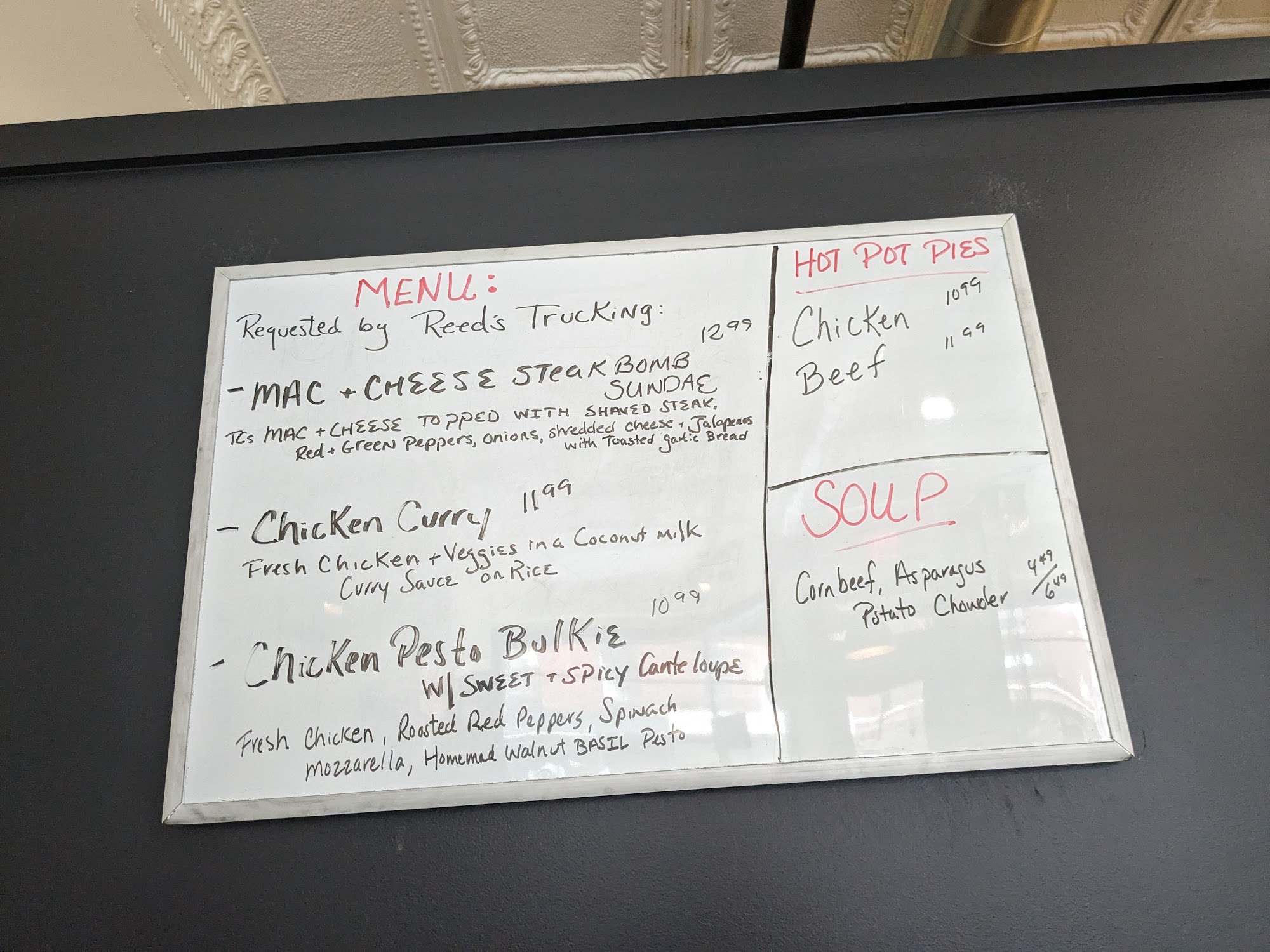TC's Pantry Menu