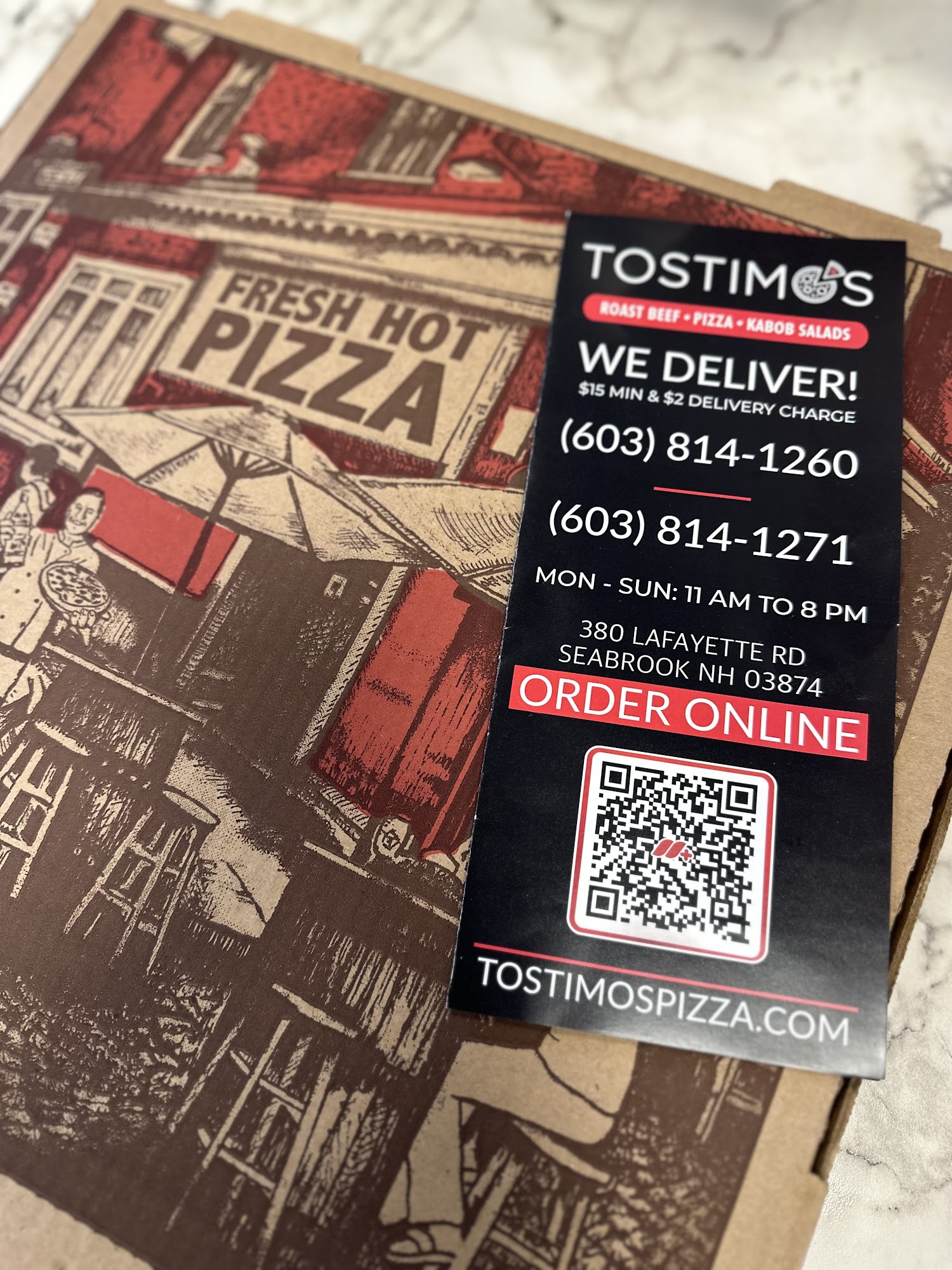 Tostimo’s Pizza Kitchen Menu