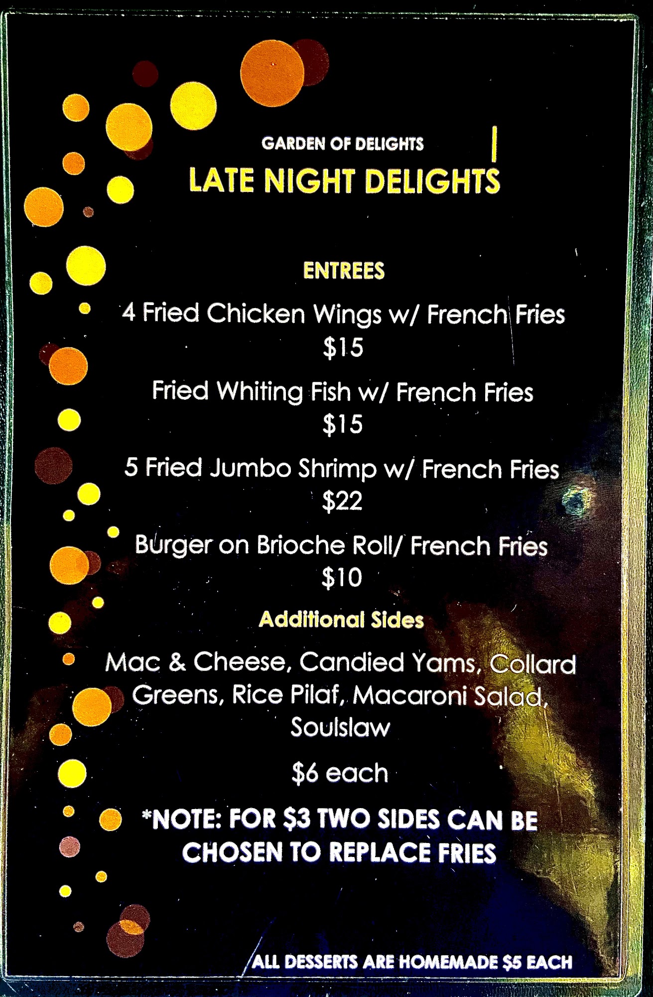Garden of Delights Menu