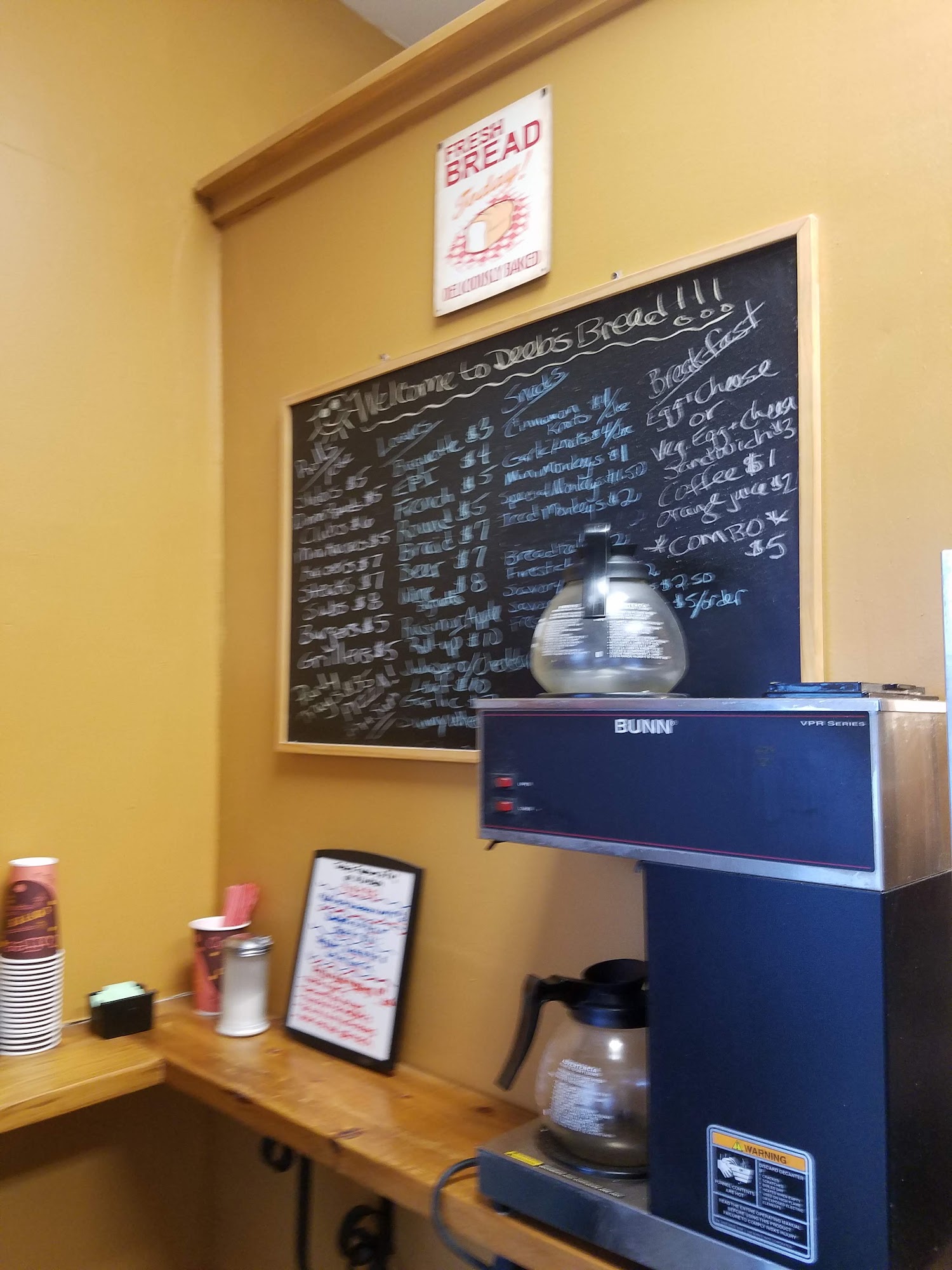 The Quaker Baker Menu