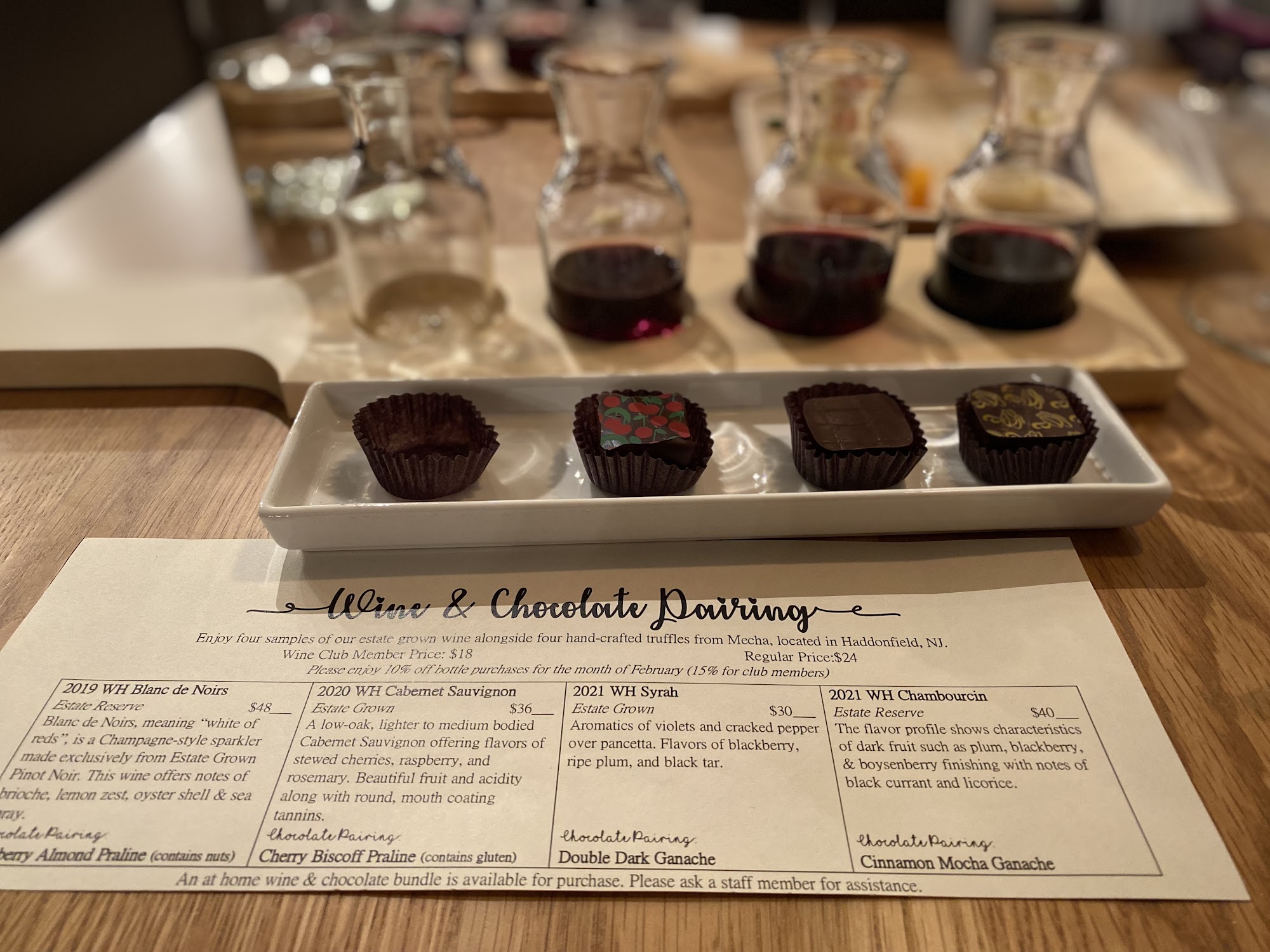 William Heritage Winery Menu