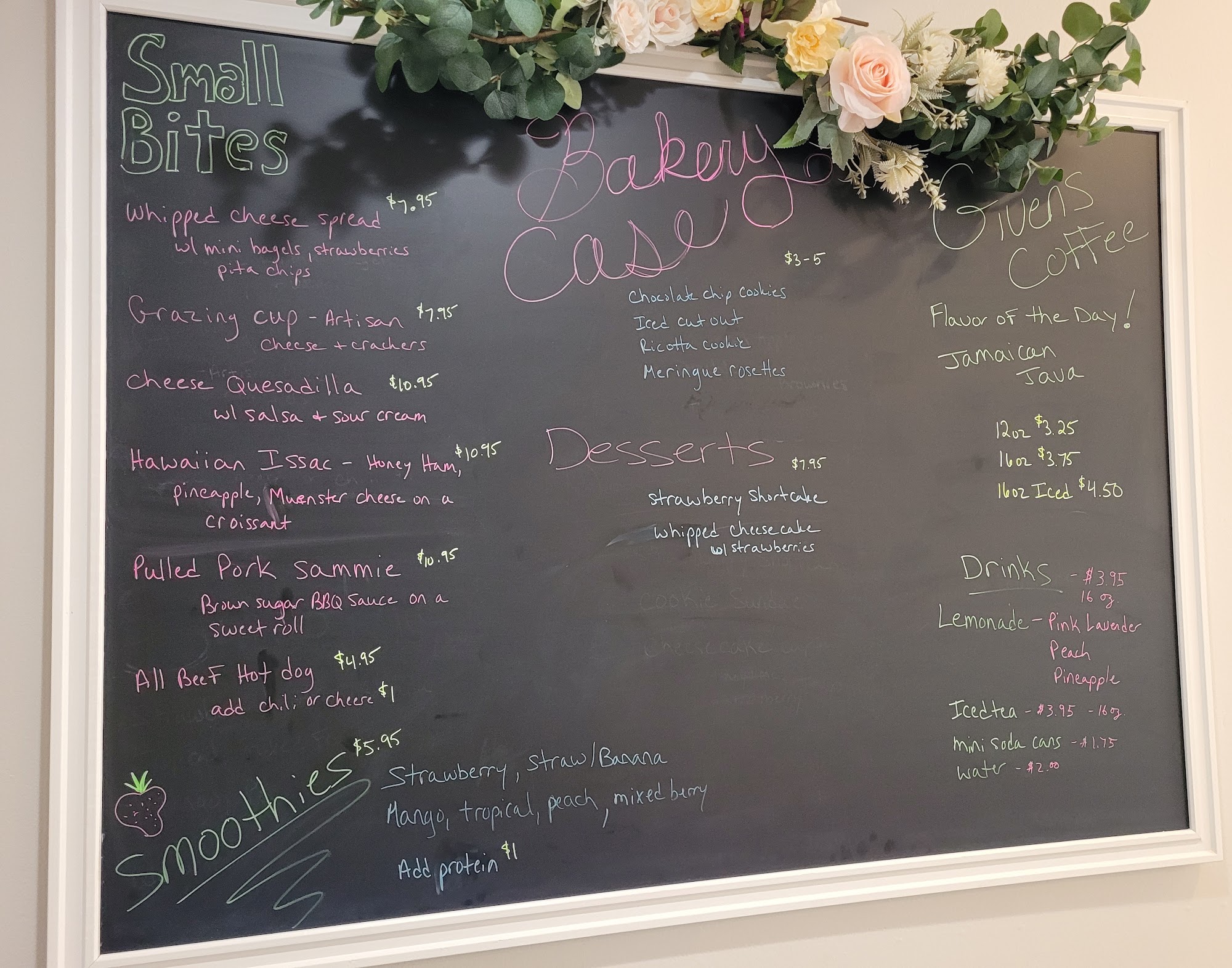 Cookie Basket Cafe Menu