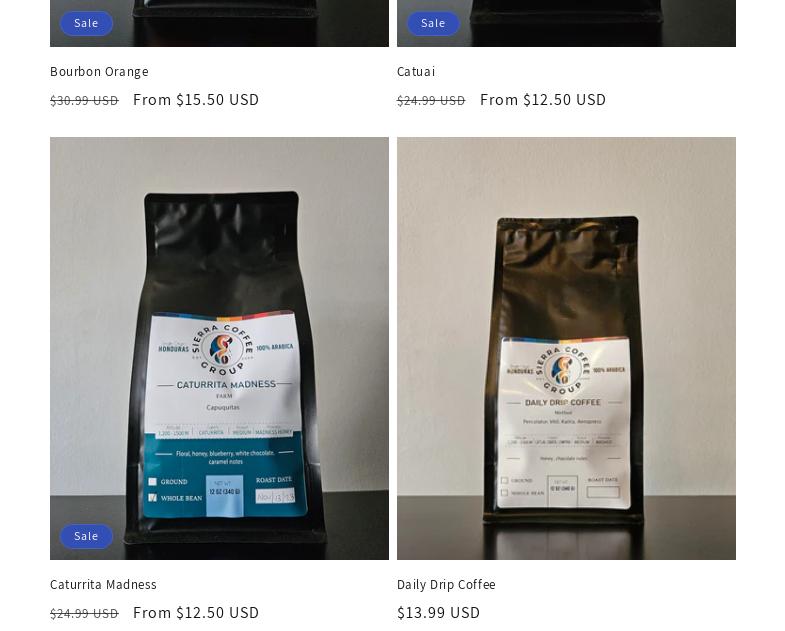 Sierra Coffee Group Menu