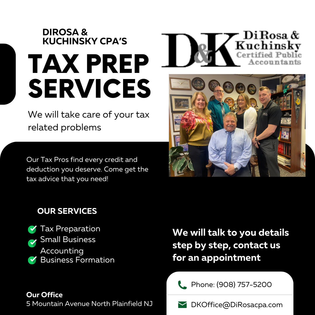 DiRosa & Kuchinsky CPA's - Tax Pro's 5 Mountain Ave, North Plainfield New Jersey 07060