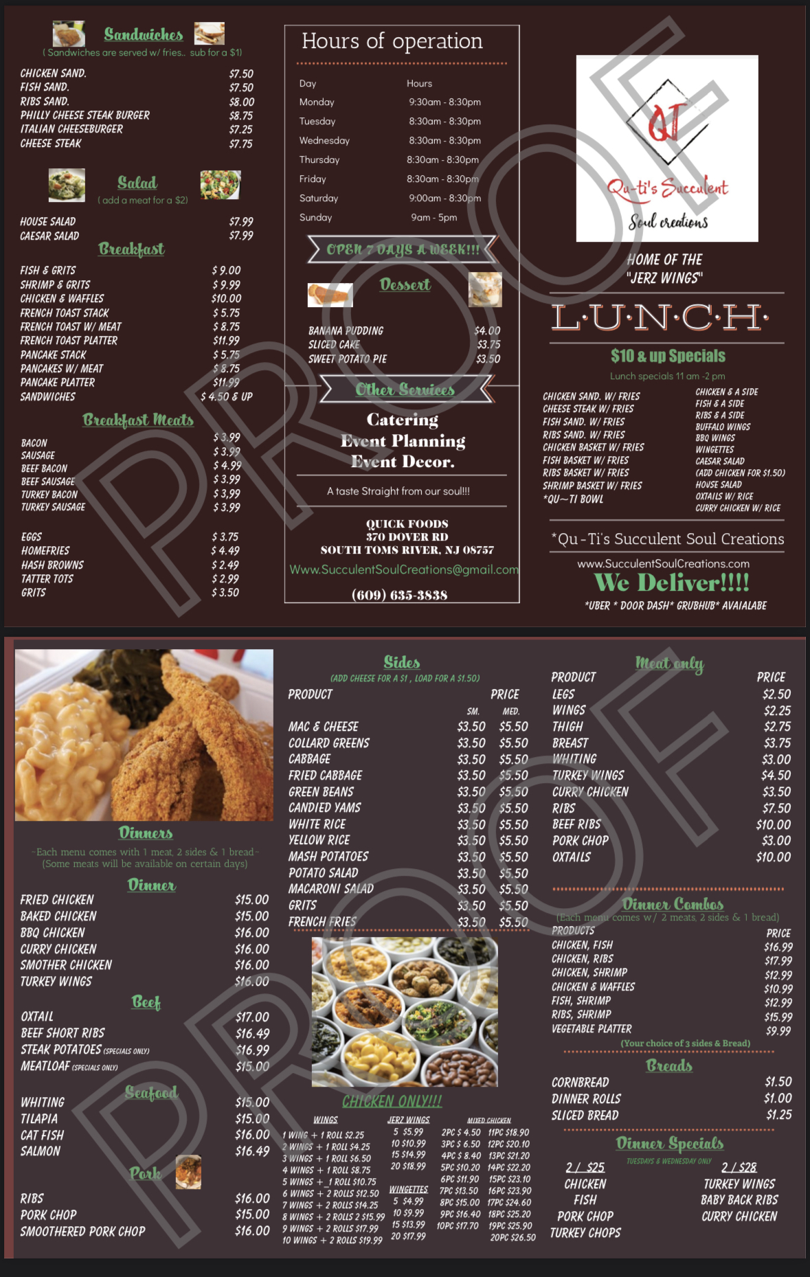 Qutis succulent soul creations Menu