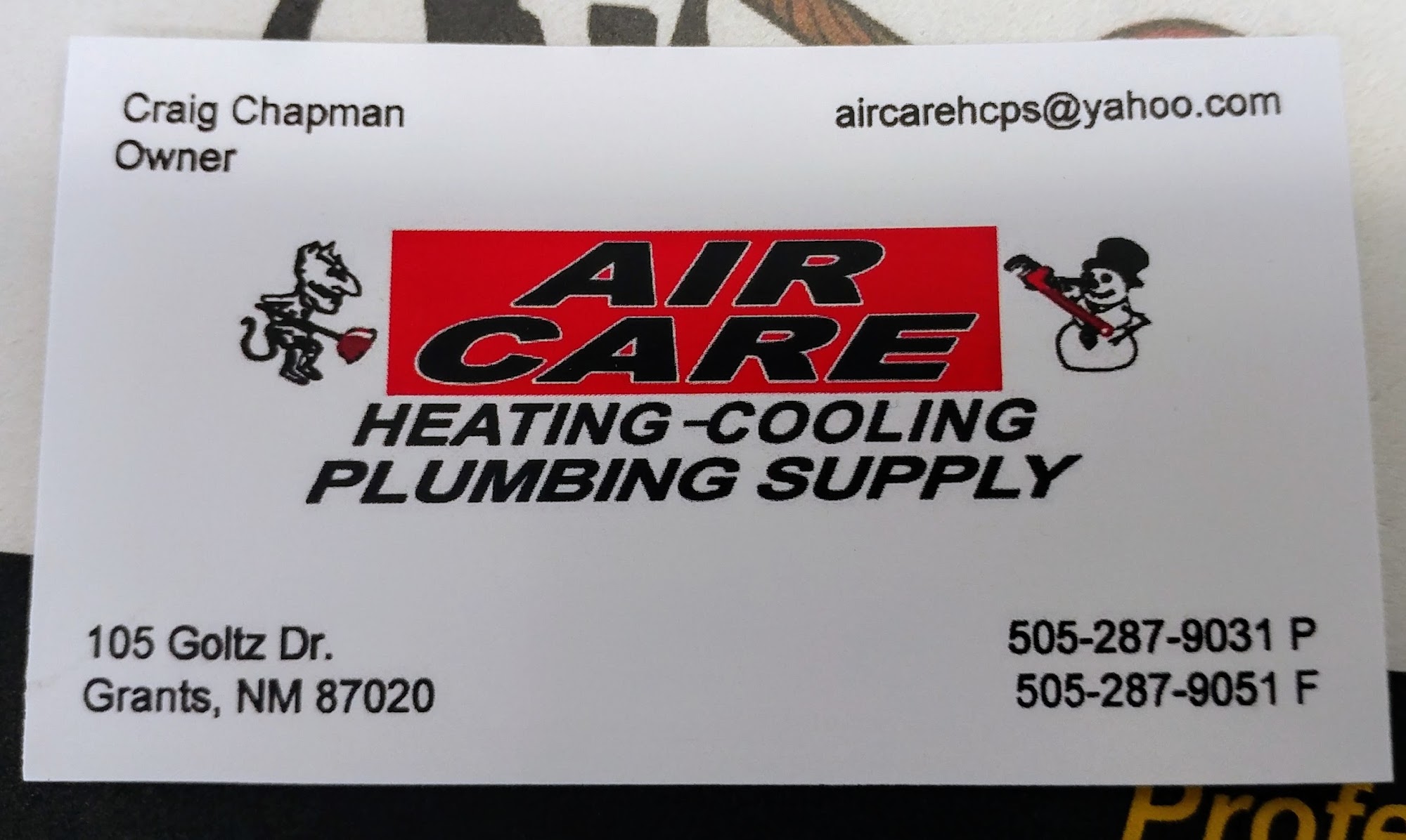 Aircare heating-cooling Plumbing supply 105 Goltz Dr, Grants New Mexico 87020