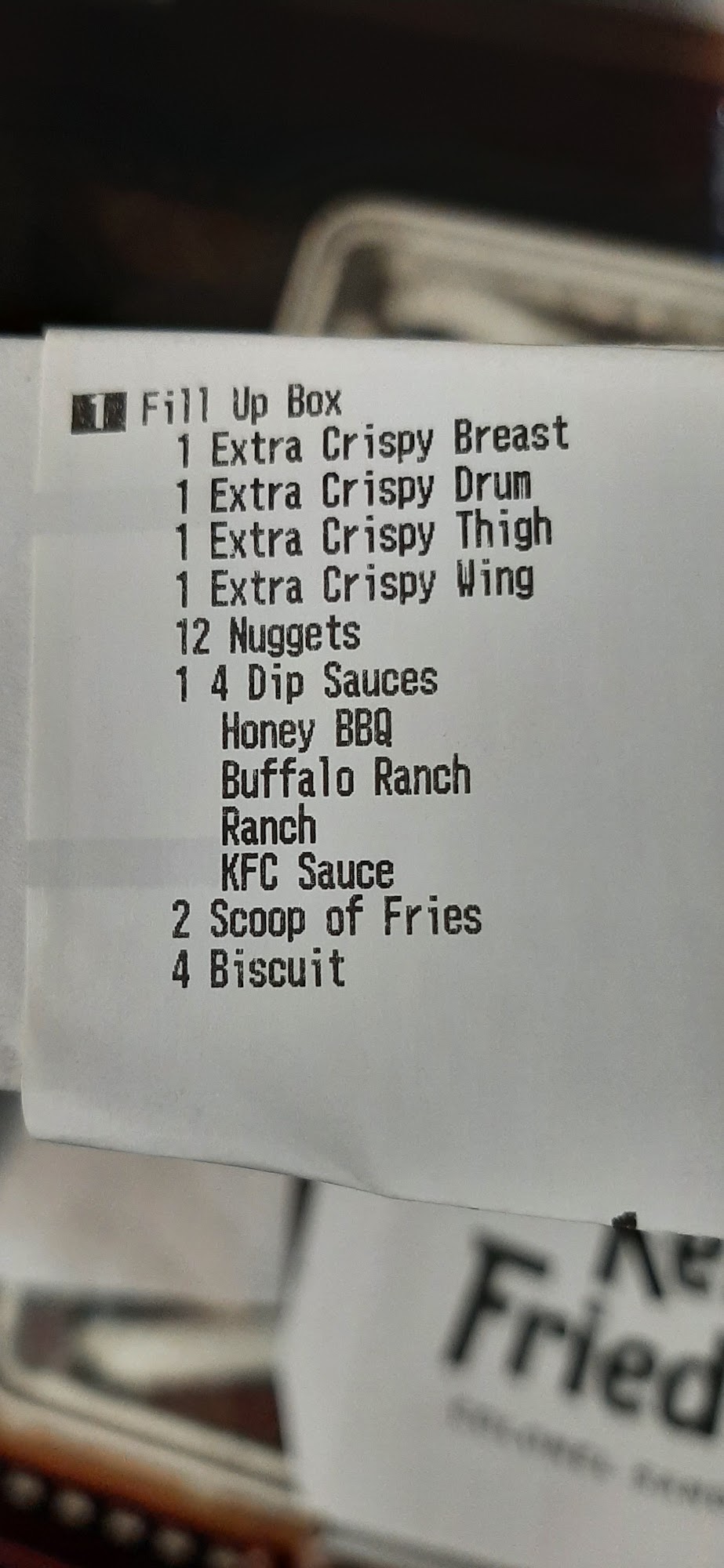 KFC Menu