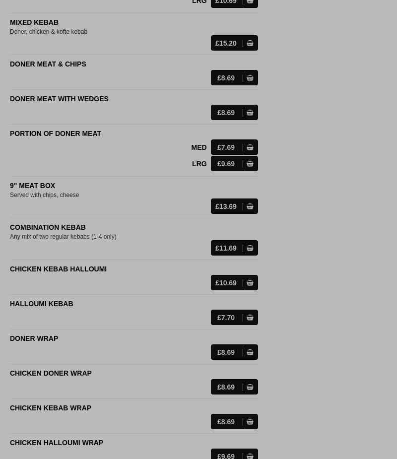 Best Kebab Centre Great Yarmouth Menu