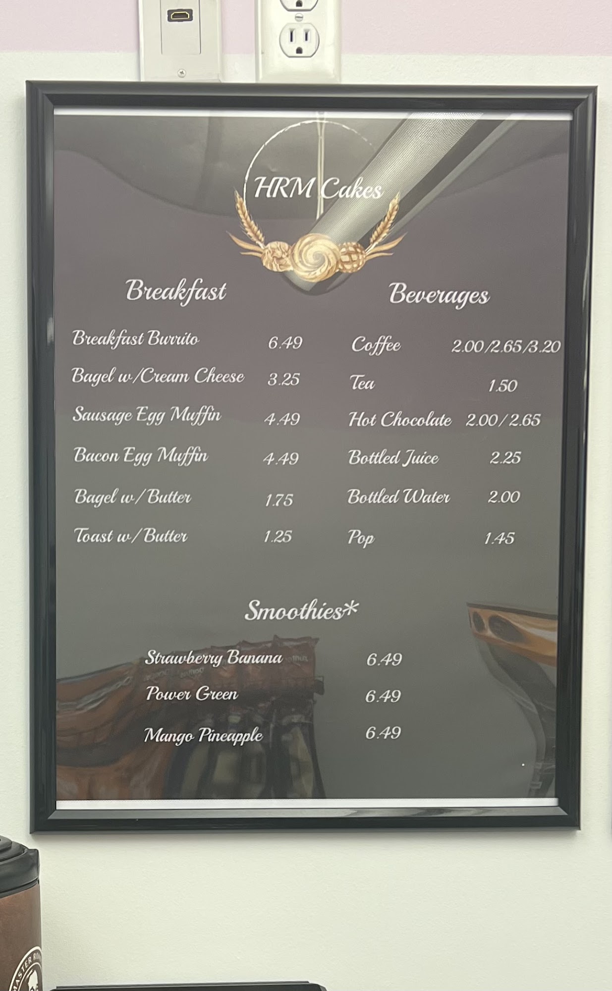 HRM cakes & catering Menu