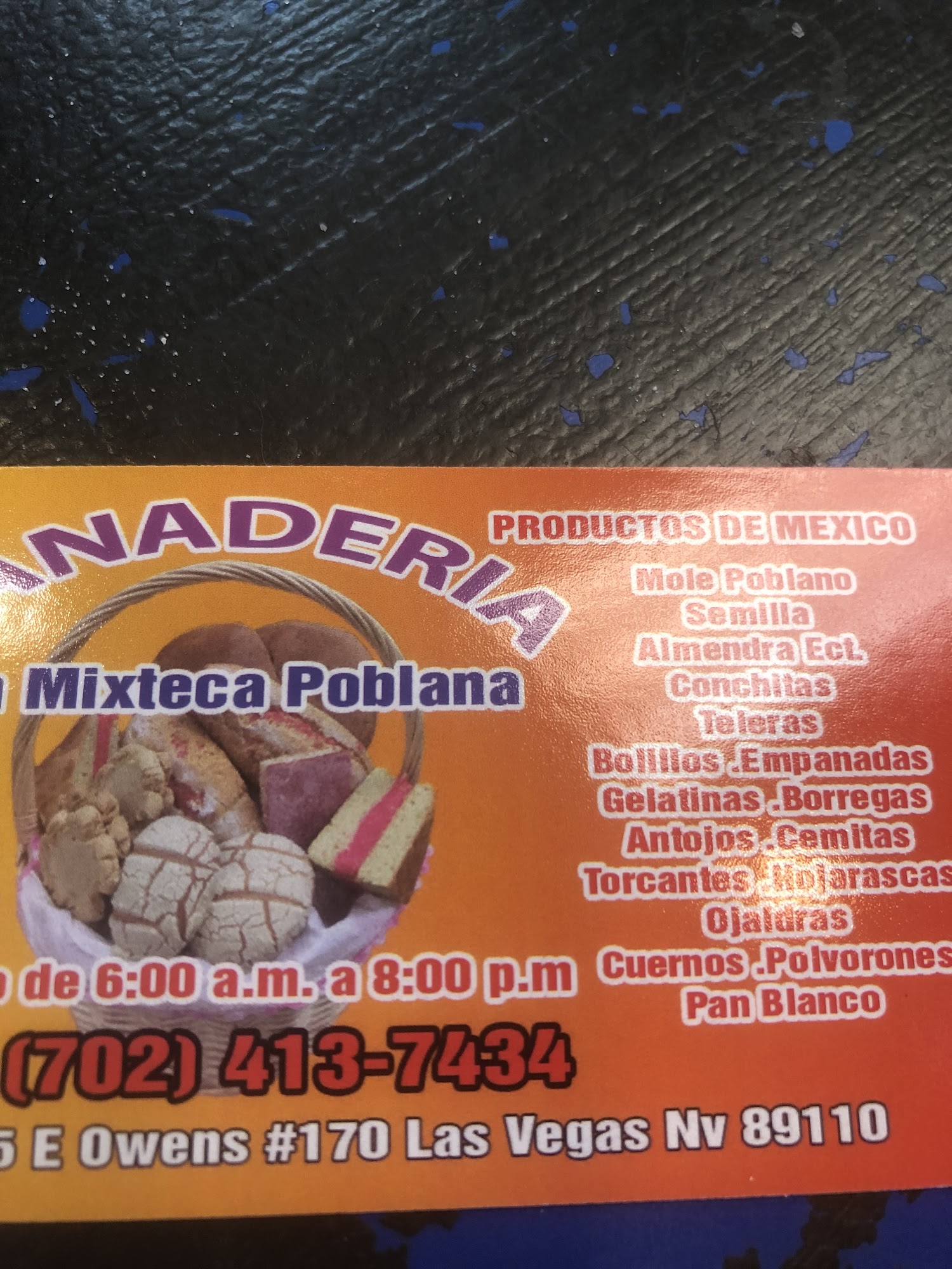 Panaderia La Mixteca Poblana Menu