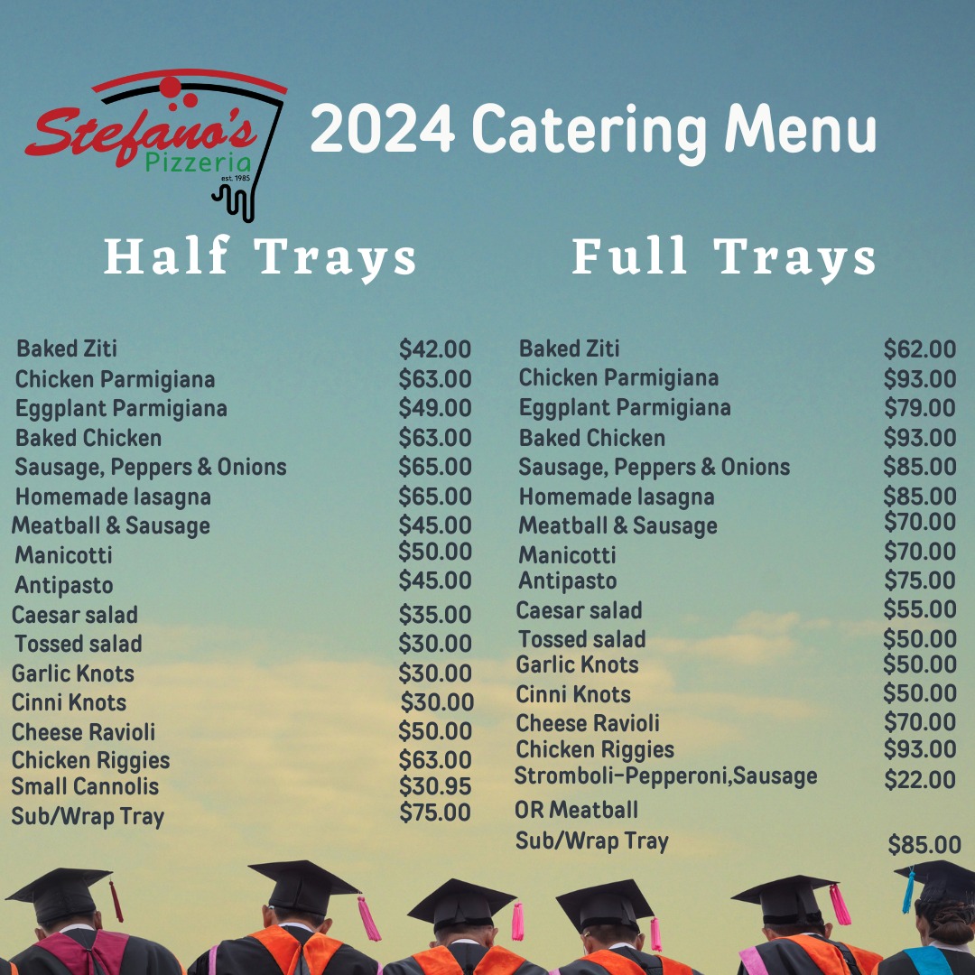 Stefano's Adams Menu