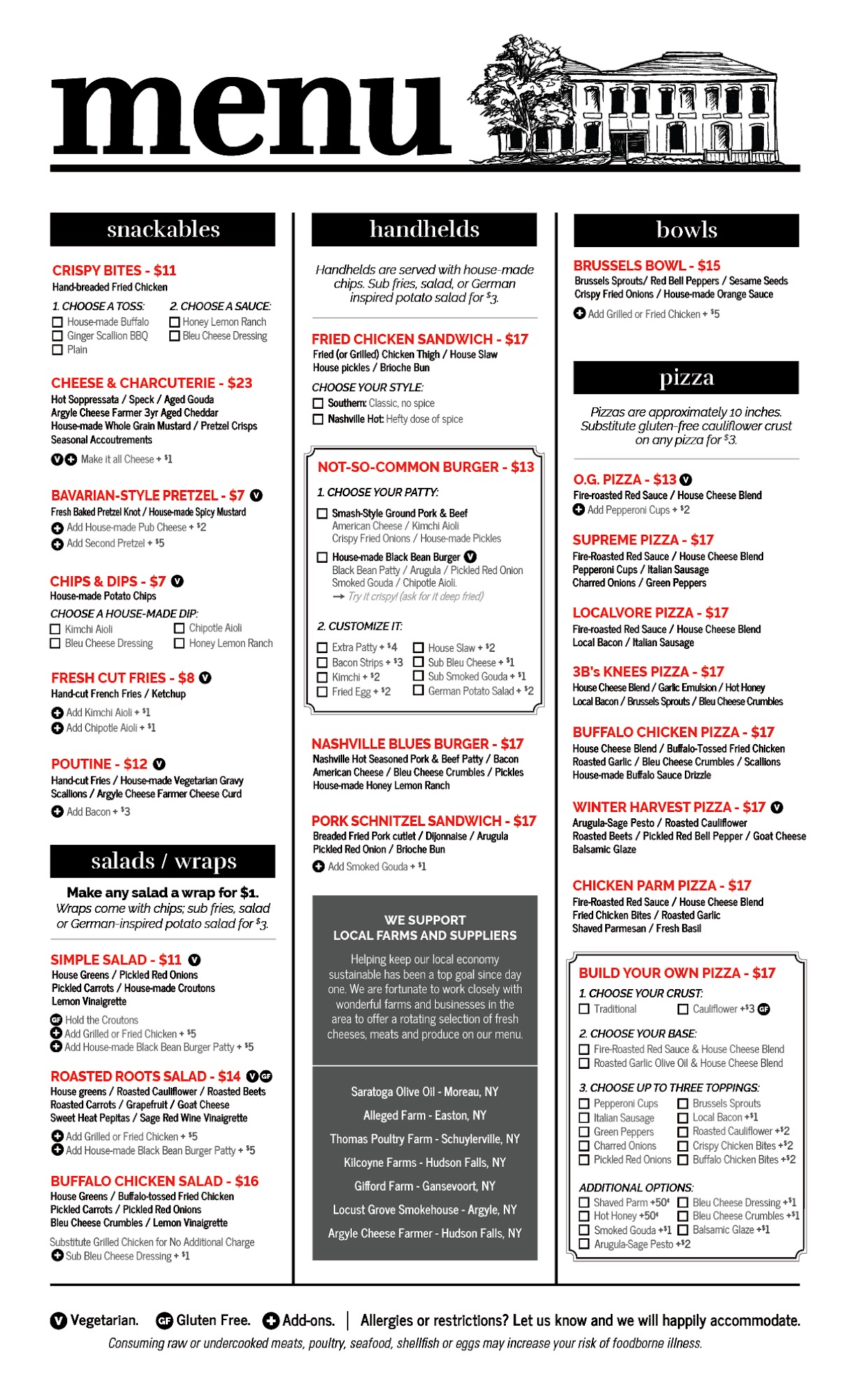 Common Roots Albany Outpost Menu
