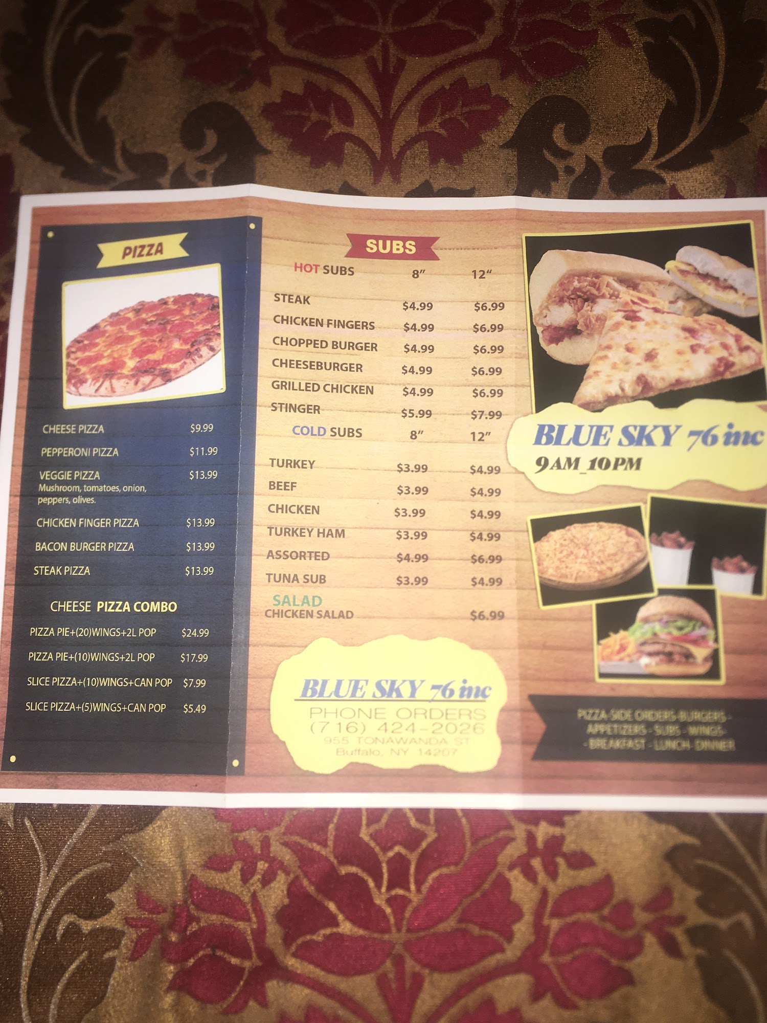 Blue Sky 7 Deli Menu