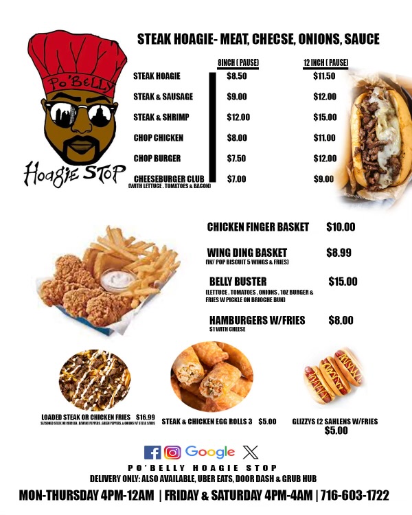 Po’ Belly Hoagie Stop Menu
