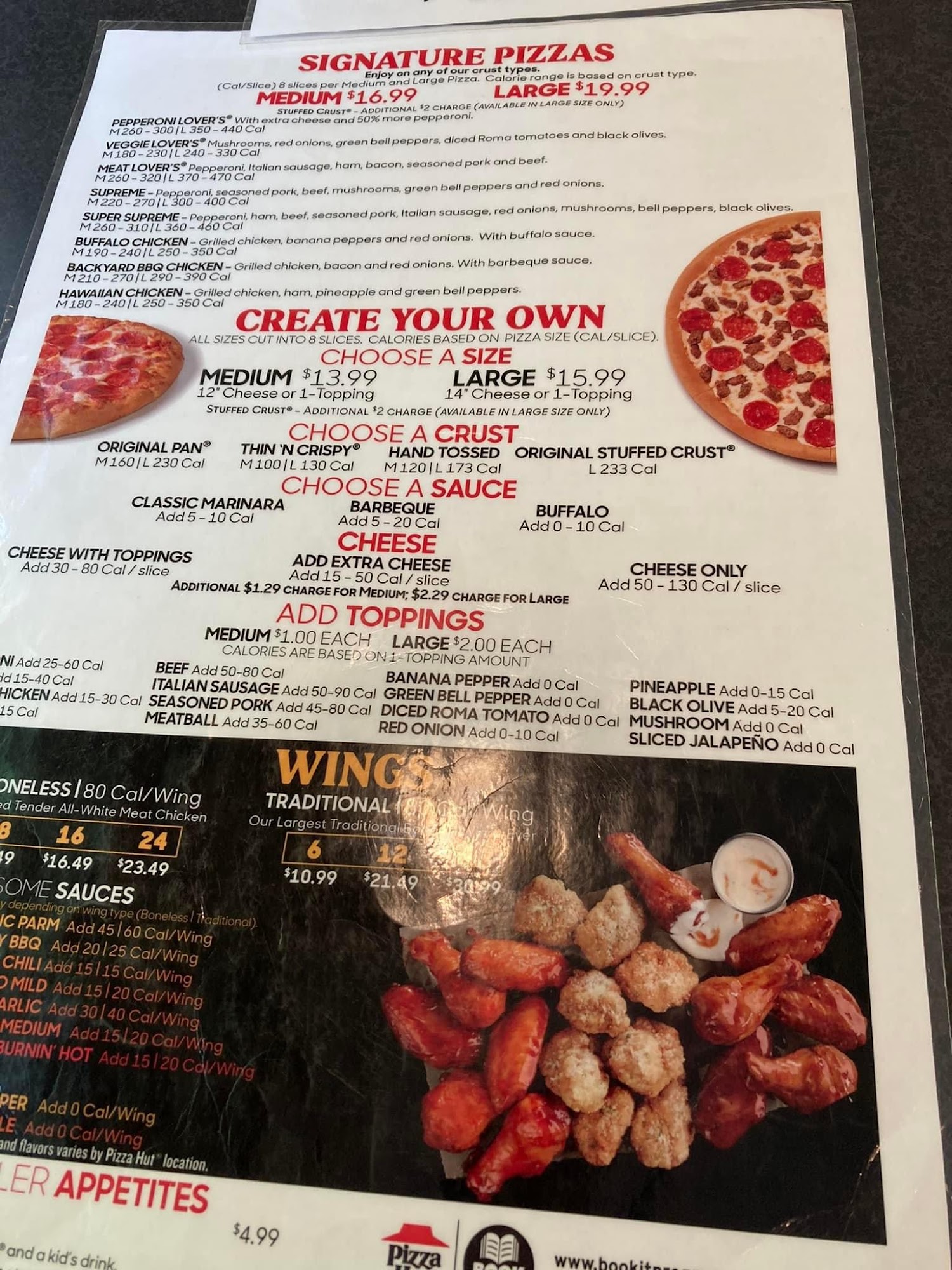 Pizza Hut Menu