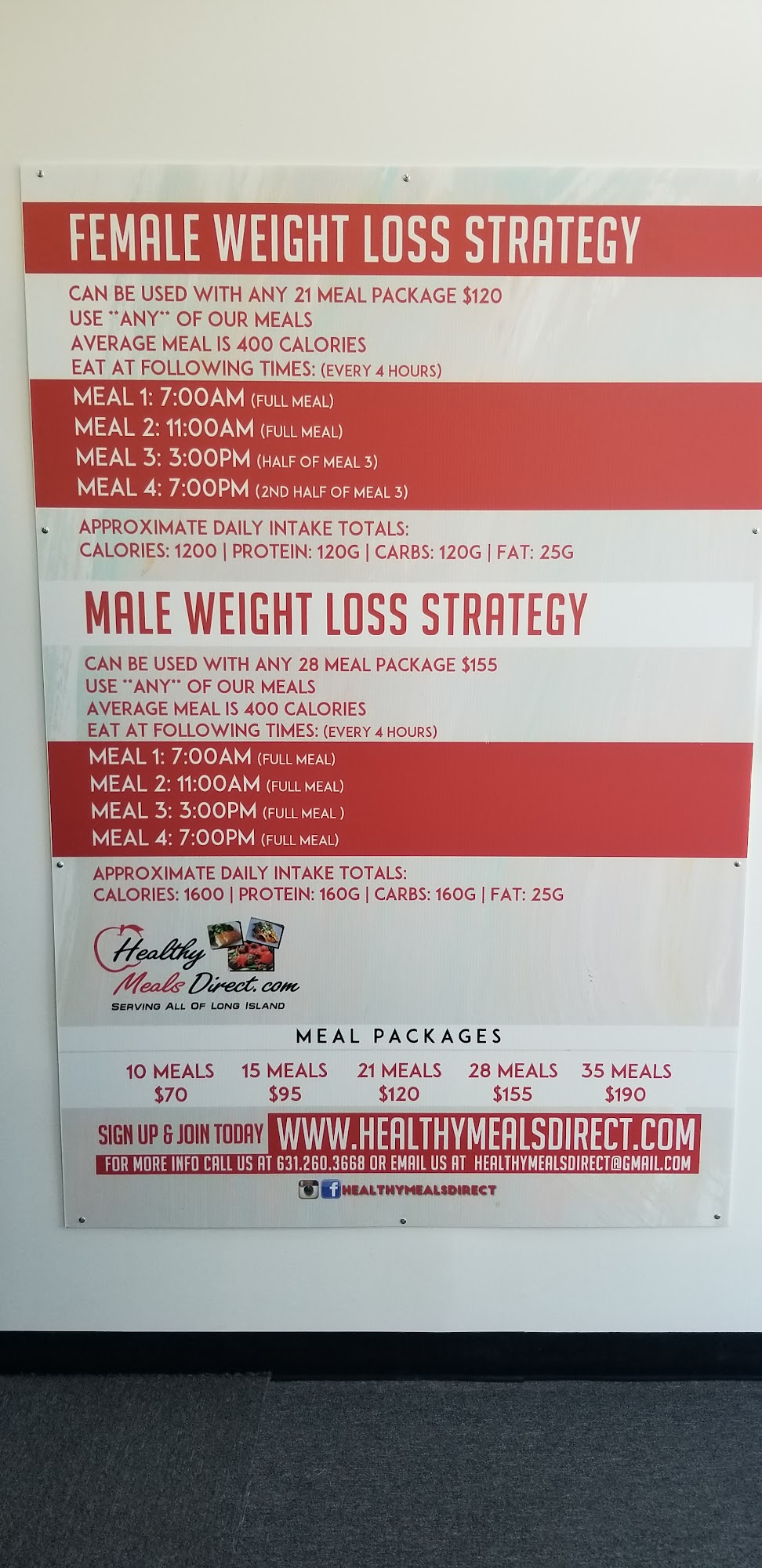 Healthy Meals Direct Menu