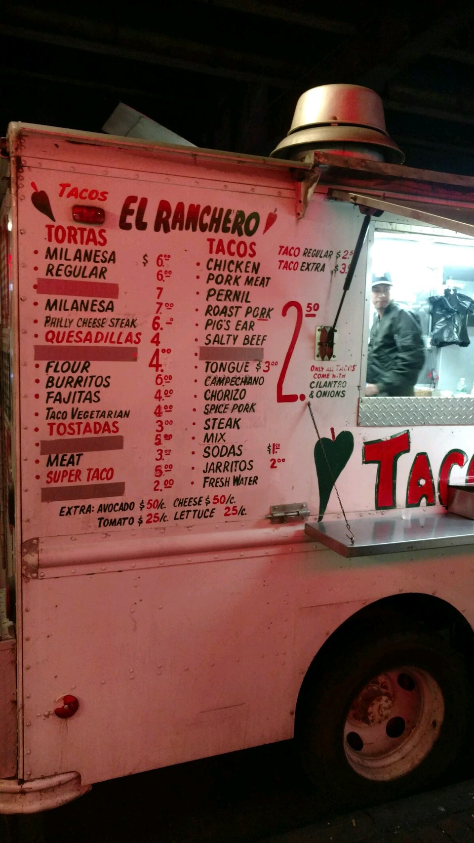 Tacos El Ranchero 132st Menu