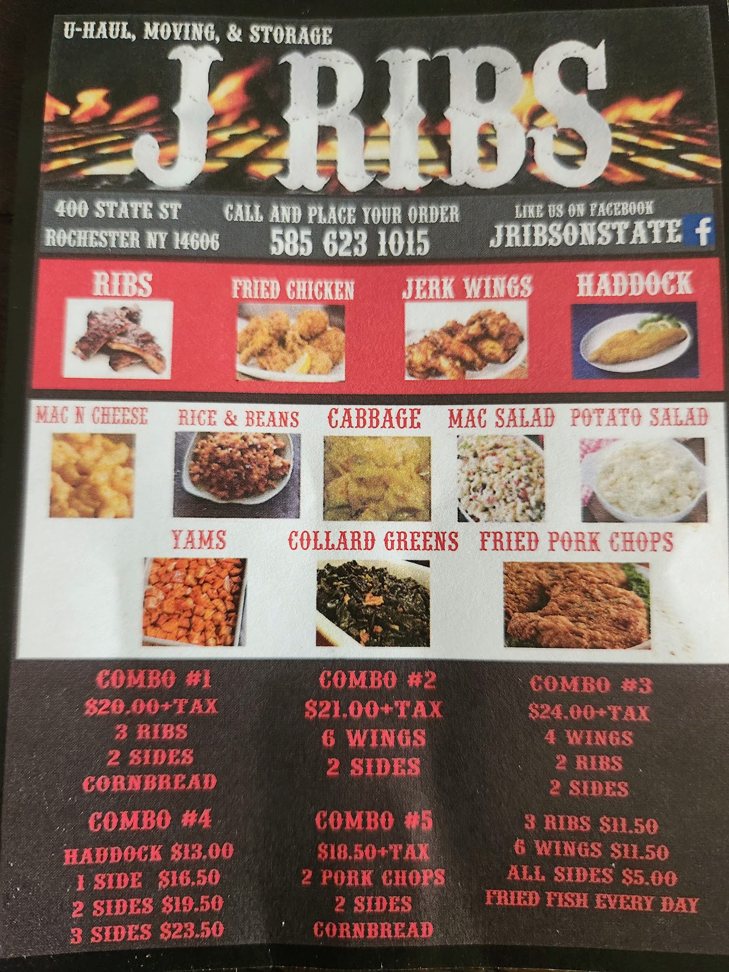J Ribs Menu