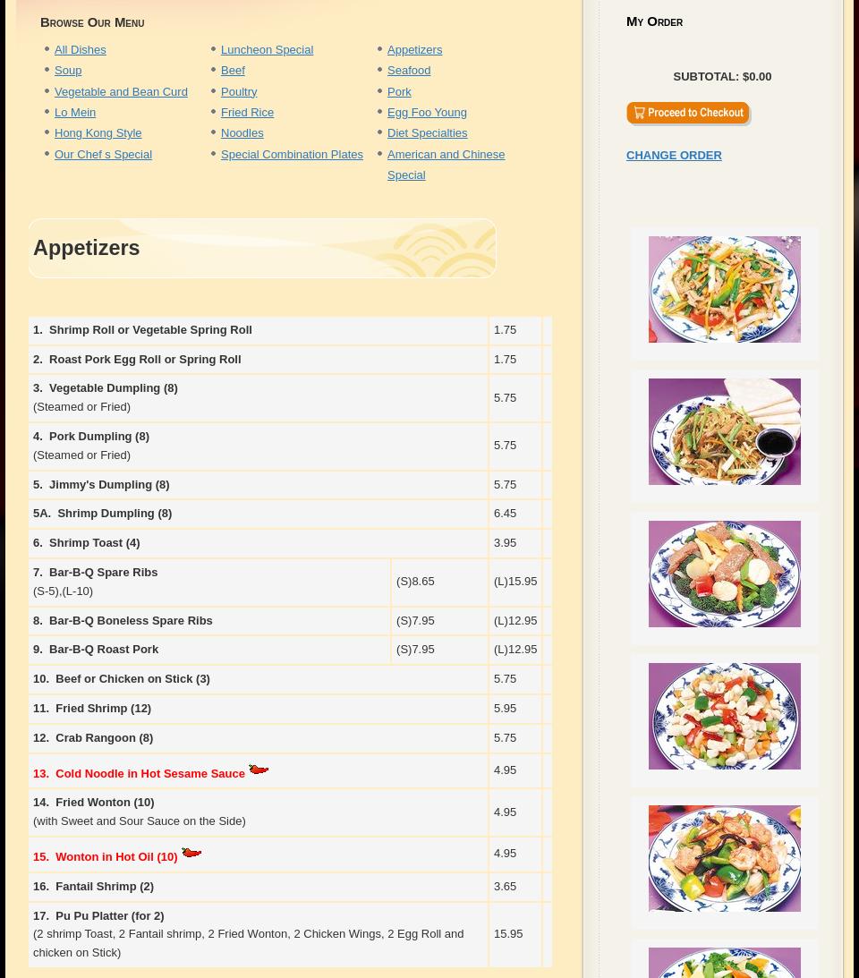 China Star chinese Restaurant Menu