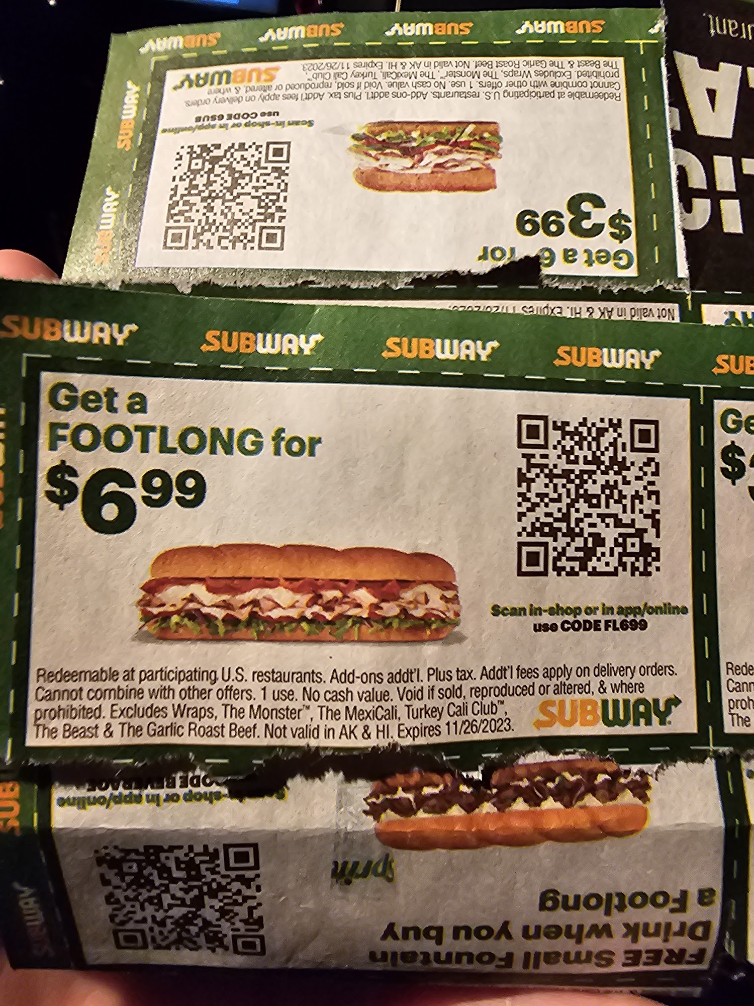 Subway Menu