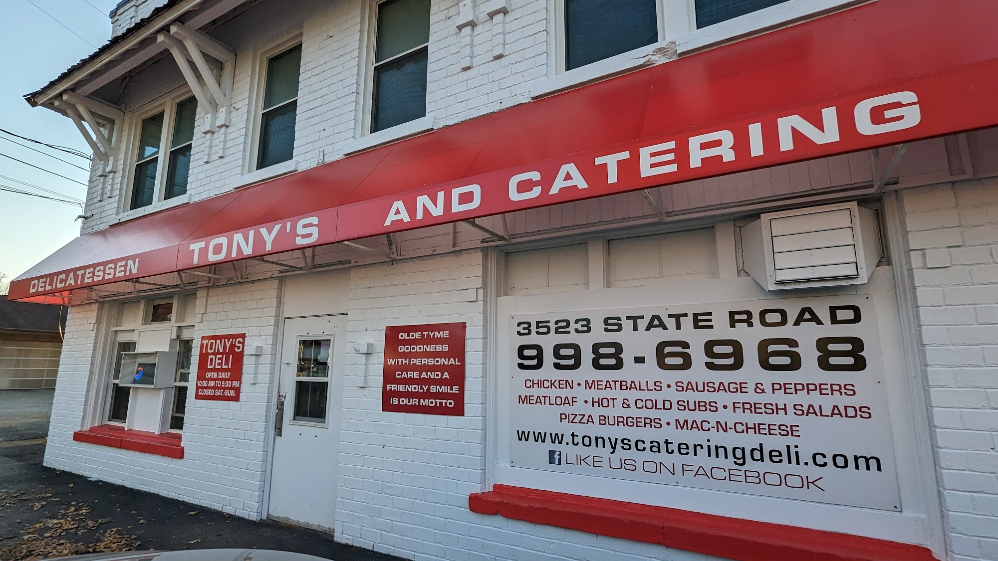 Tony's Deli & Catering Menu