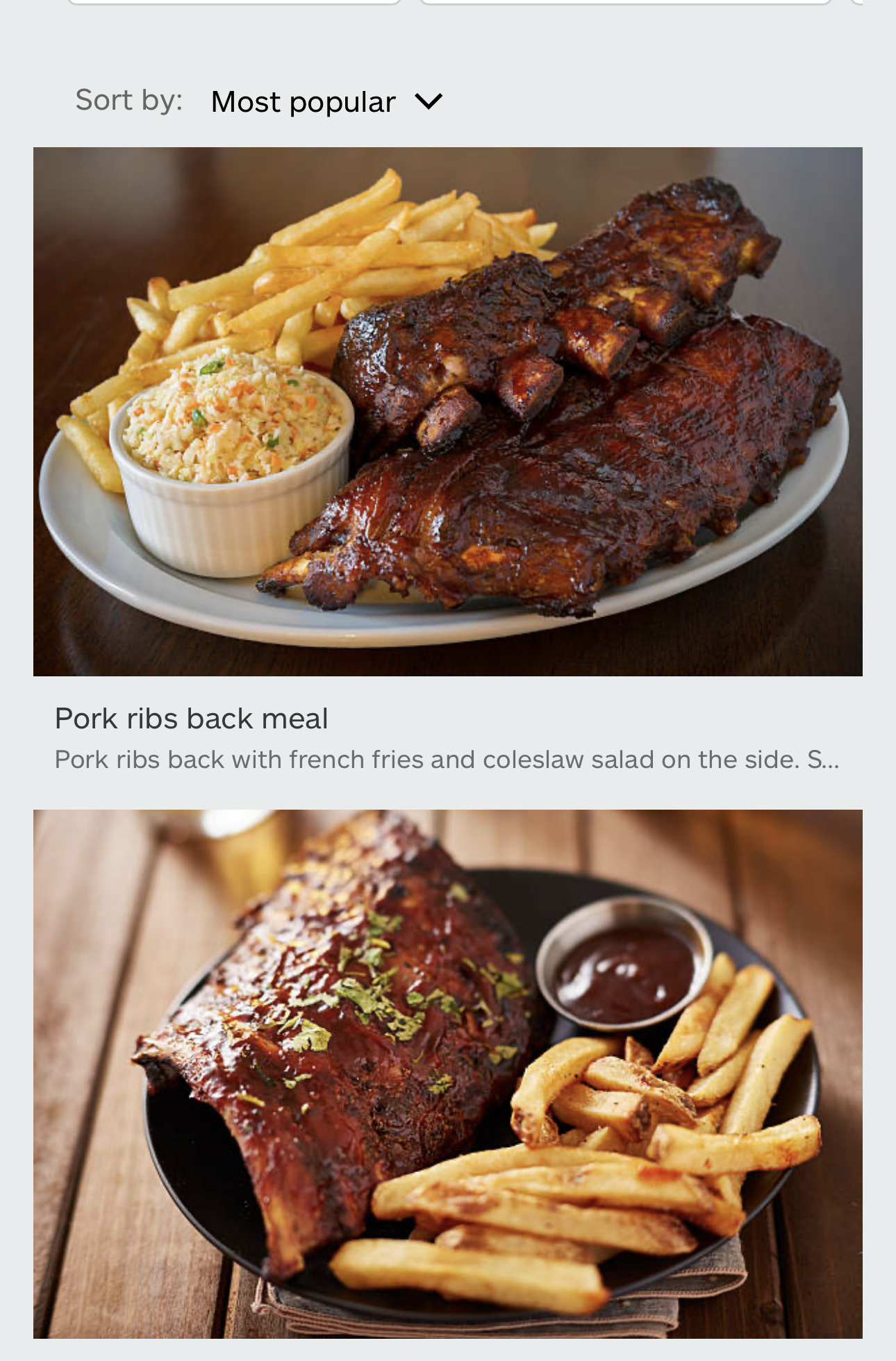 Johnny fryers barbecue Menu