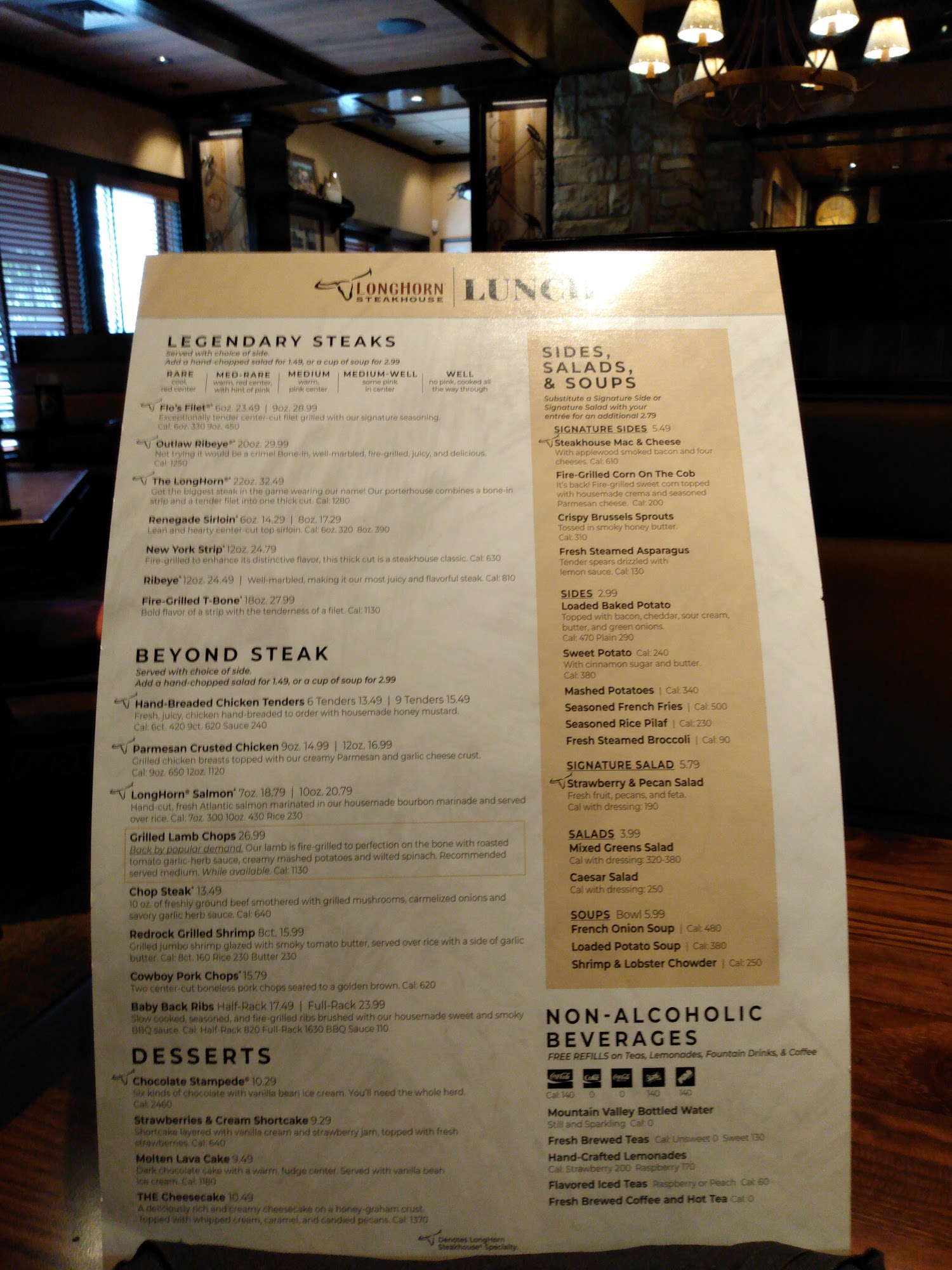 LongHorn Steakhouse Menu