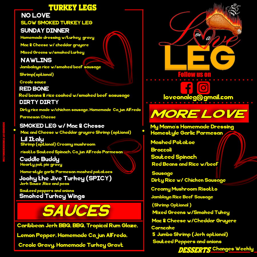 Love On A Leg Menu