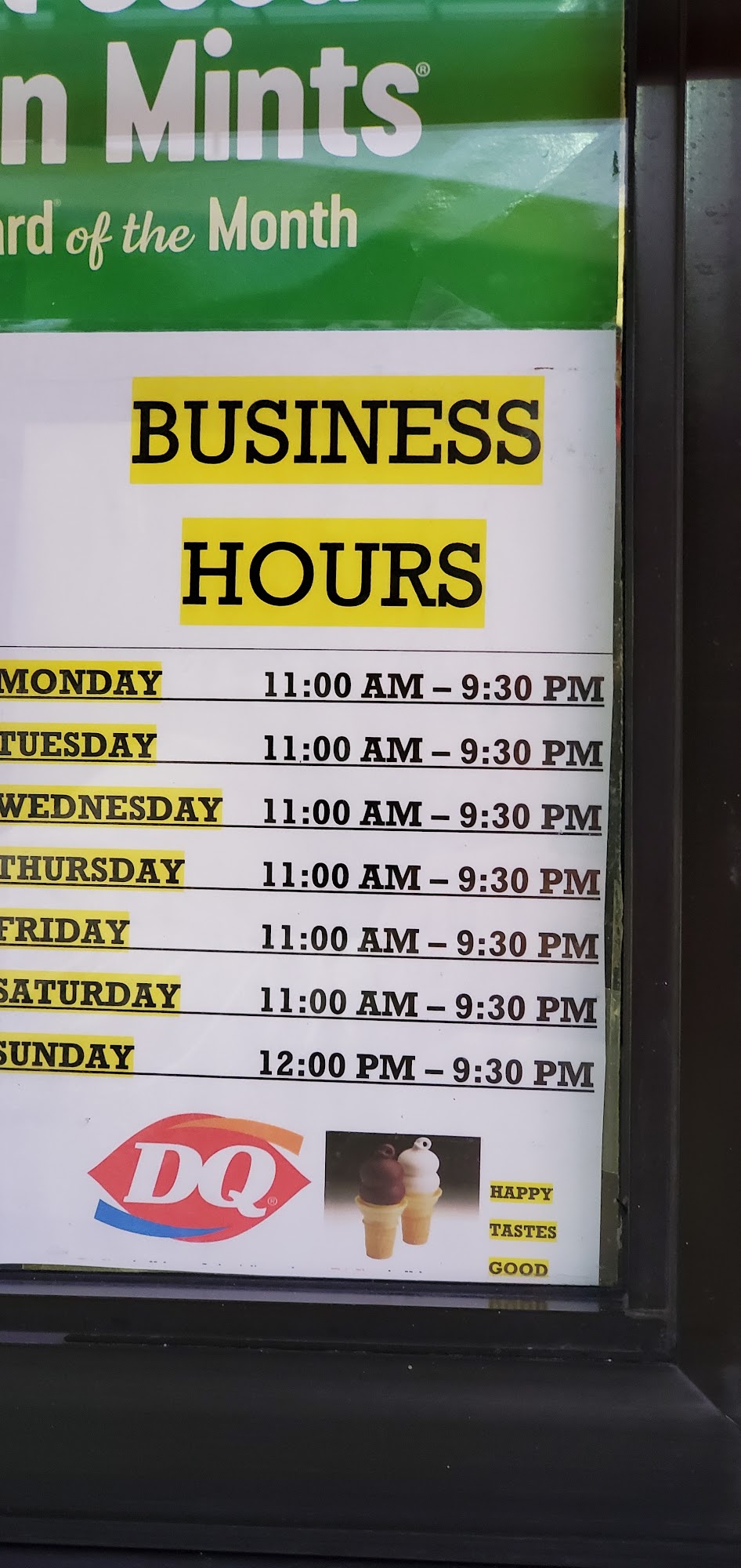 Dairy Queen Store Menu