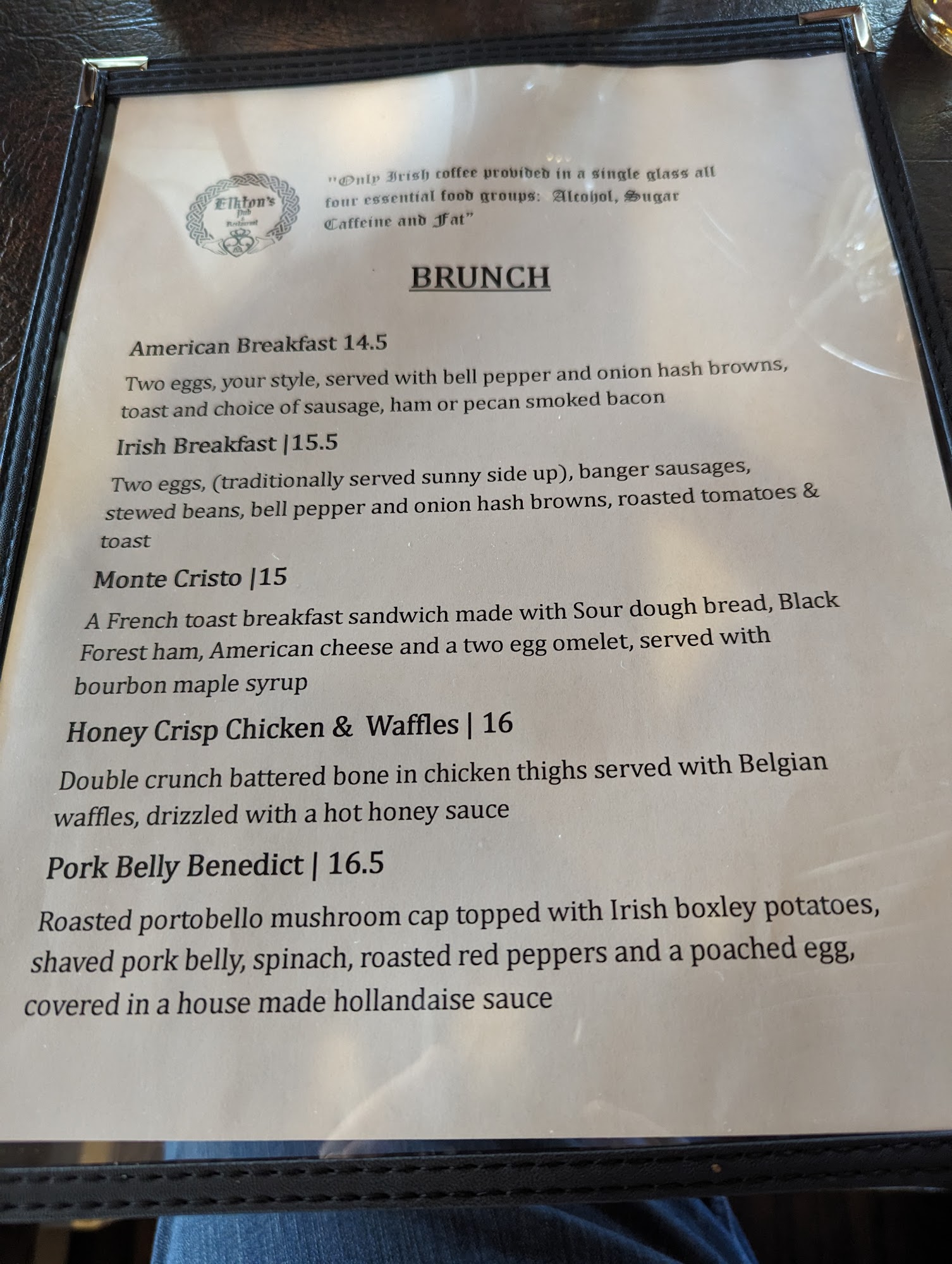 Elkton's Pub & Restaurant Menu
