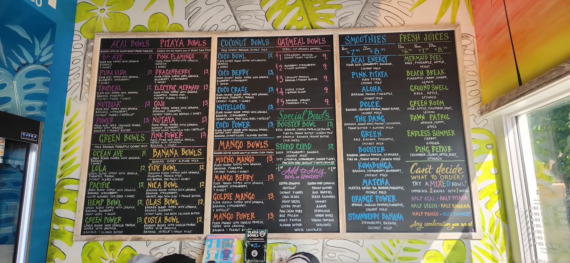 Playa Bowls Menu