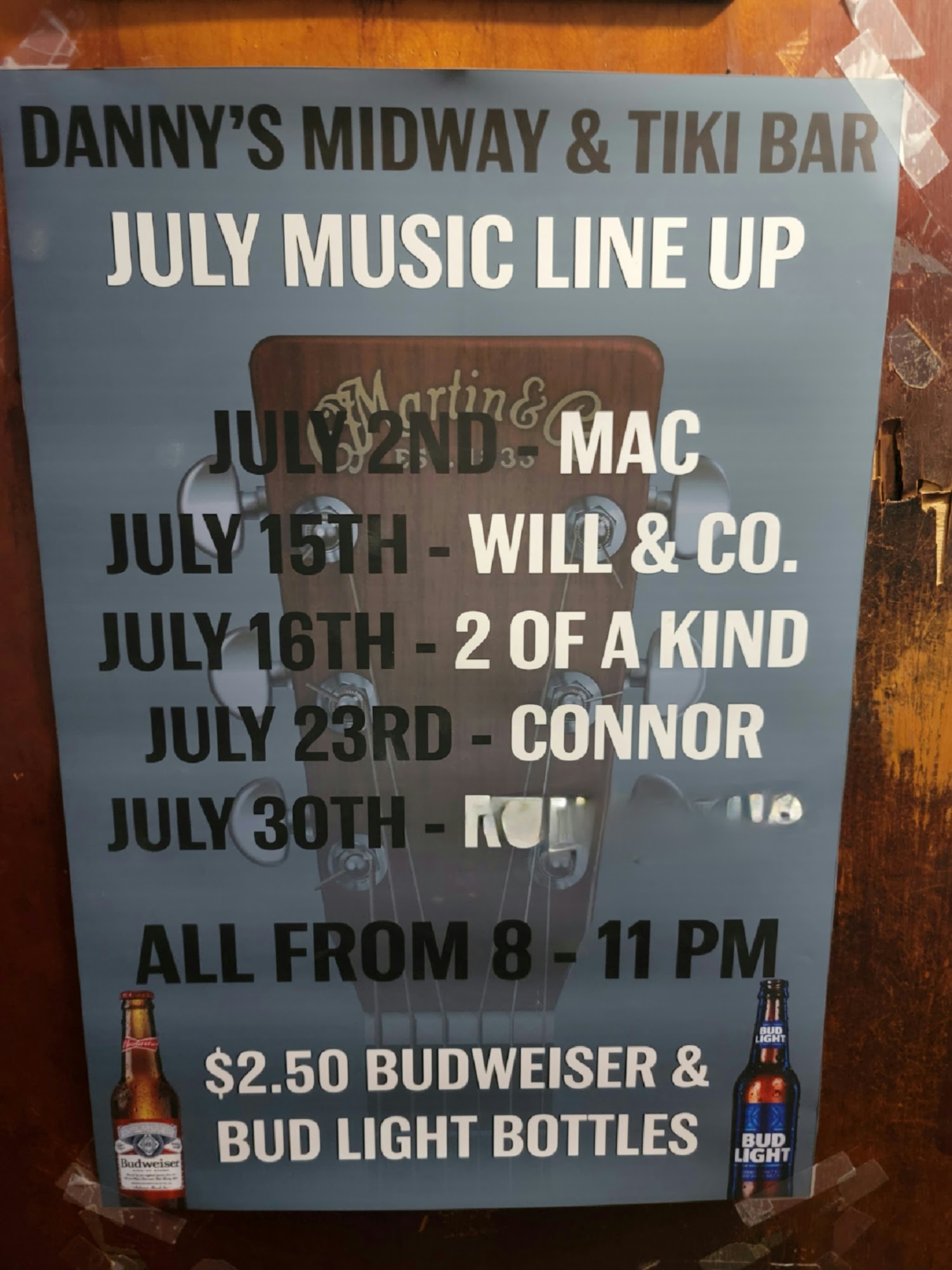 Danny's Midway Bar Menu