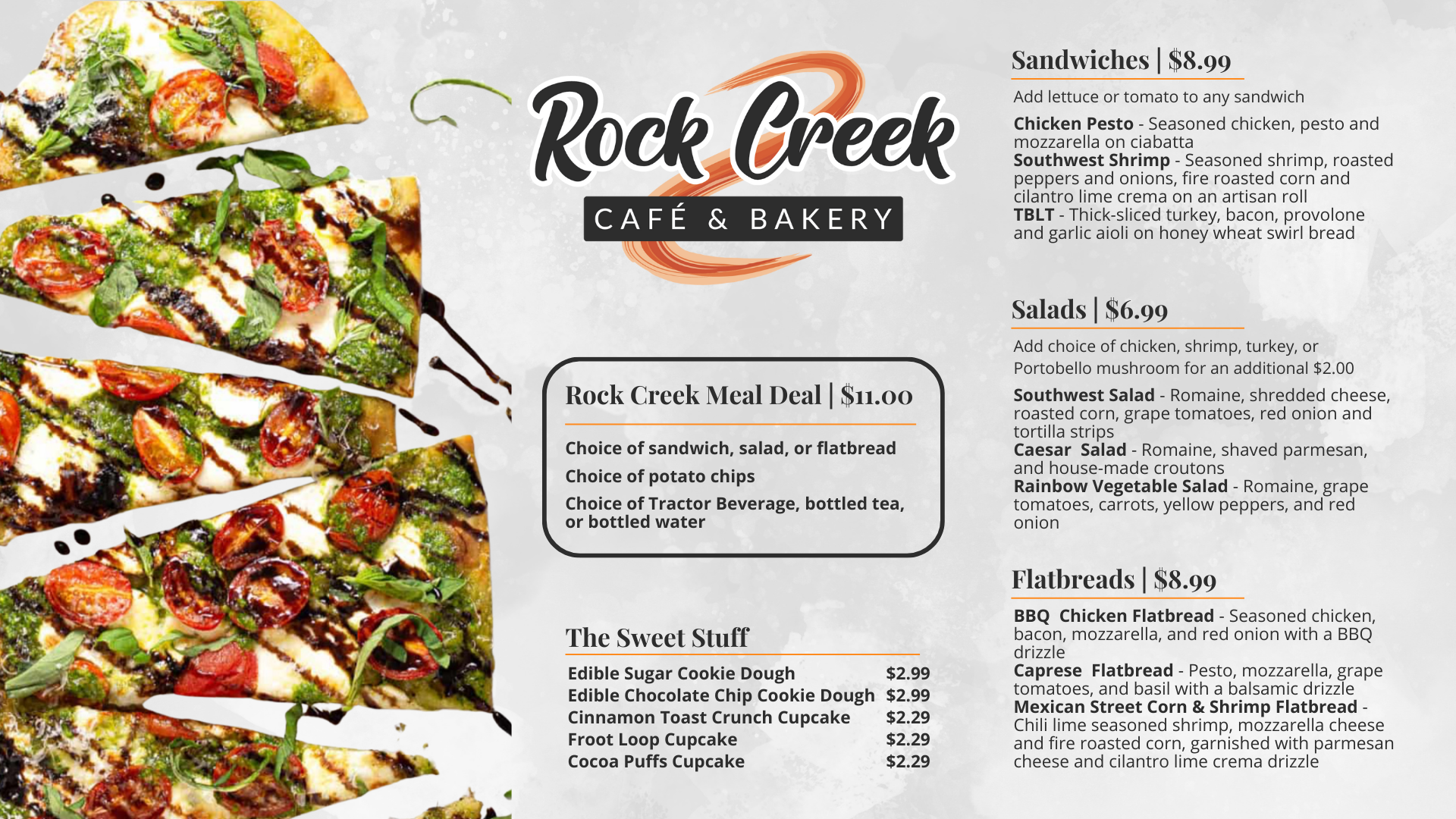 Rock Creek Cafe & Bakery Menu