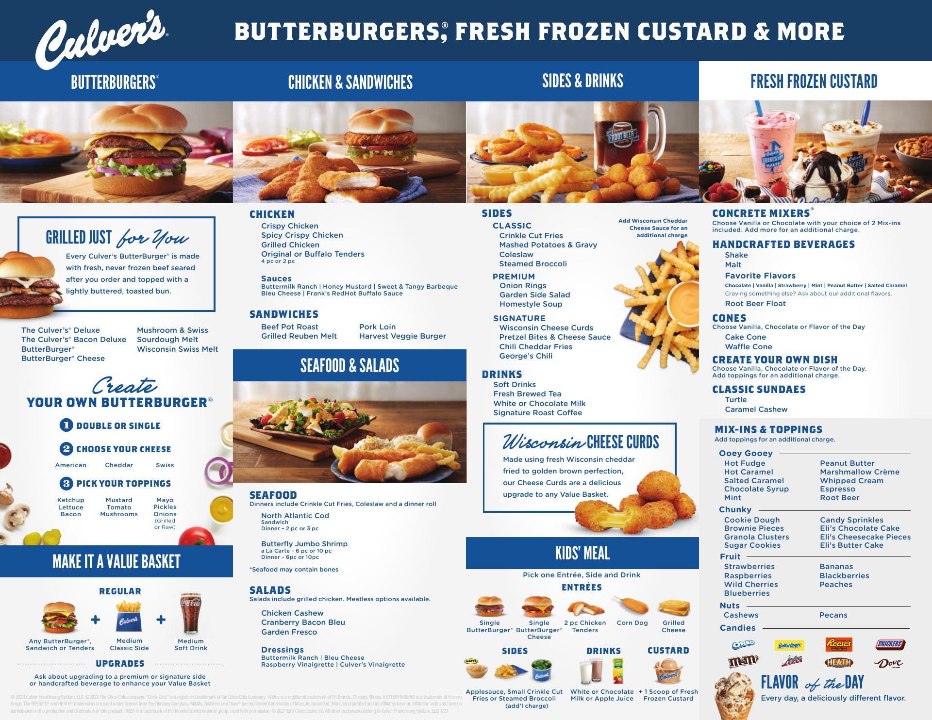 Culver’s Menu