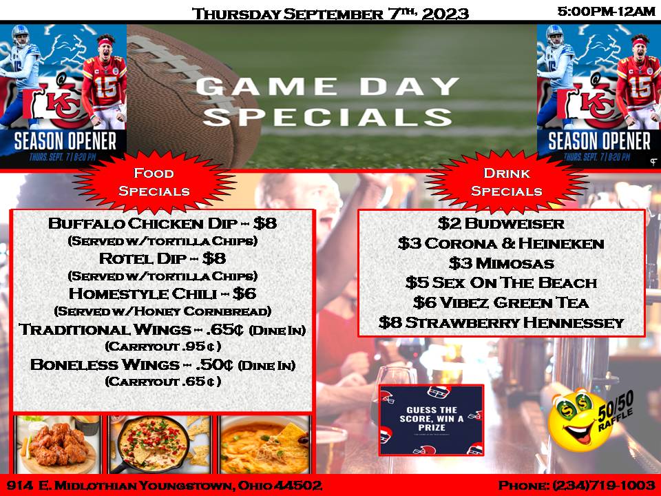 Vibez Restaurant and Event Center Menu