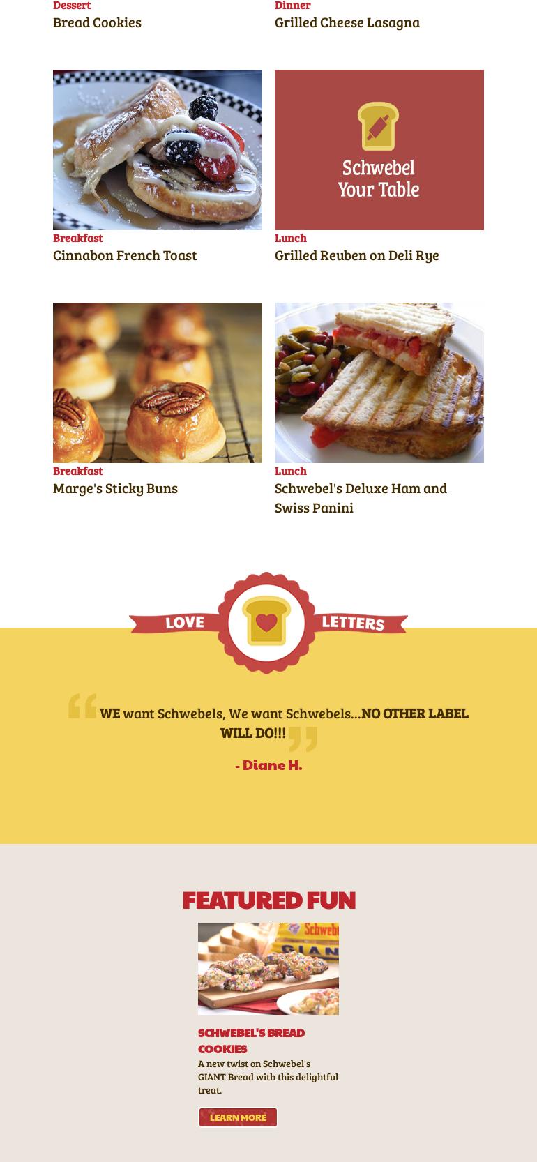 Schwebel's Bakery Outlet Menu