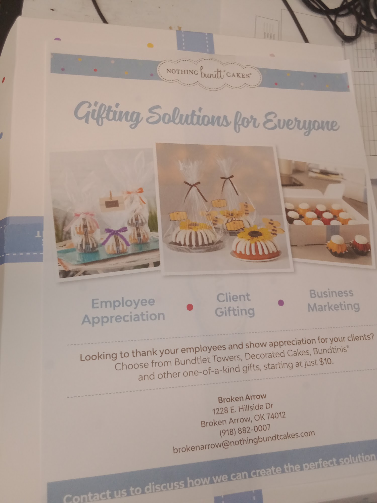 Nothing Bundt Cakes Menu