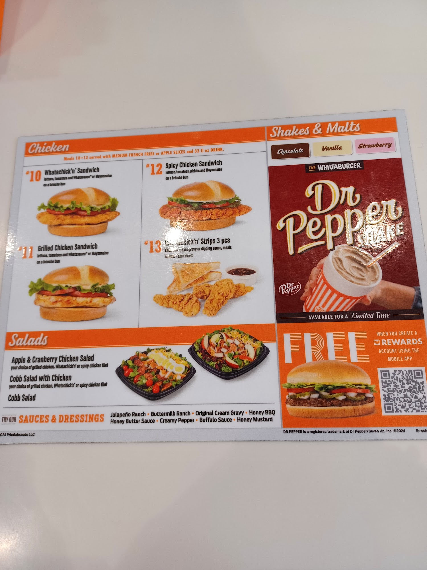 Whataburger Menu