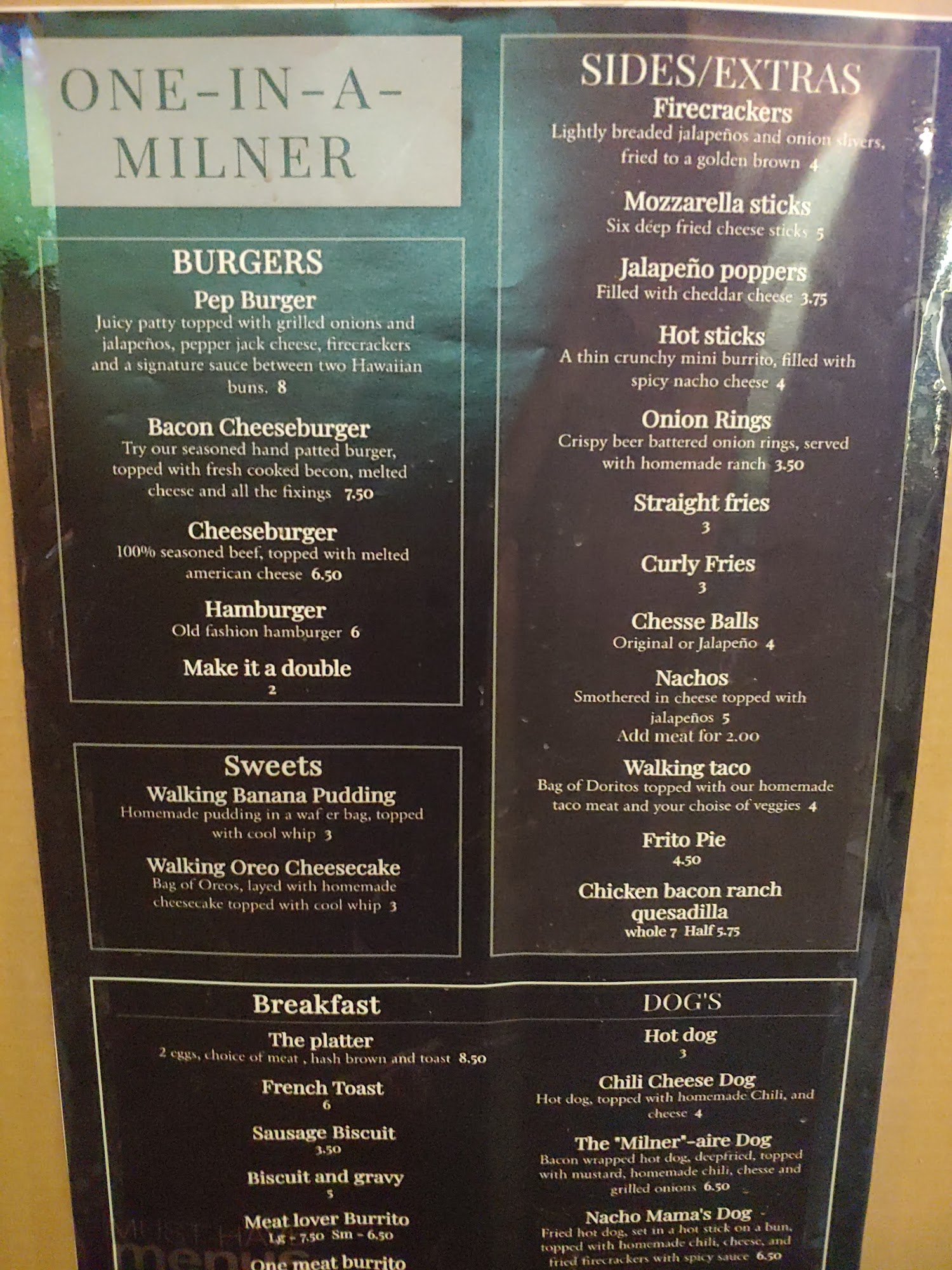 Inside Out Bar Menu