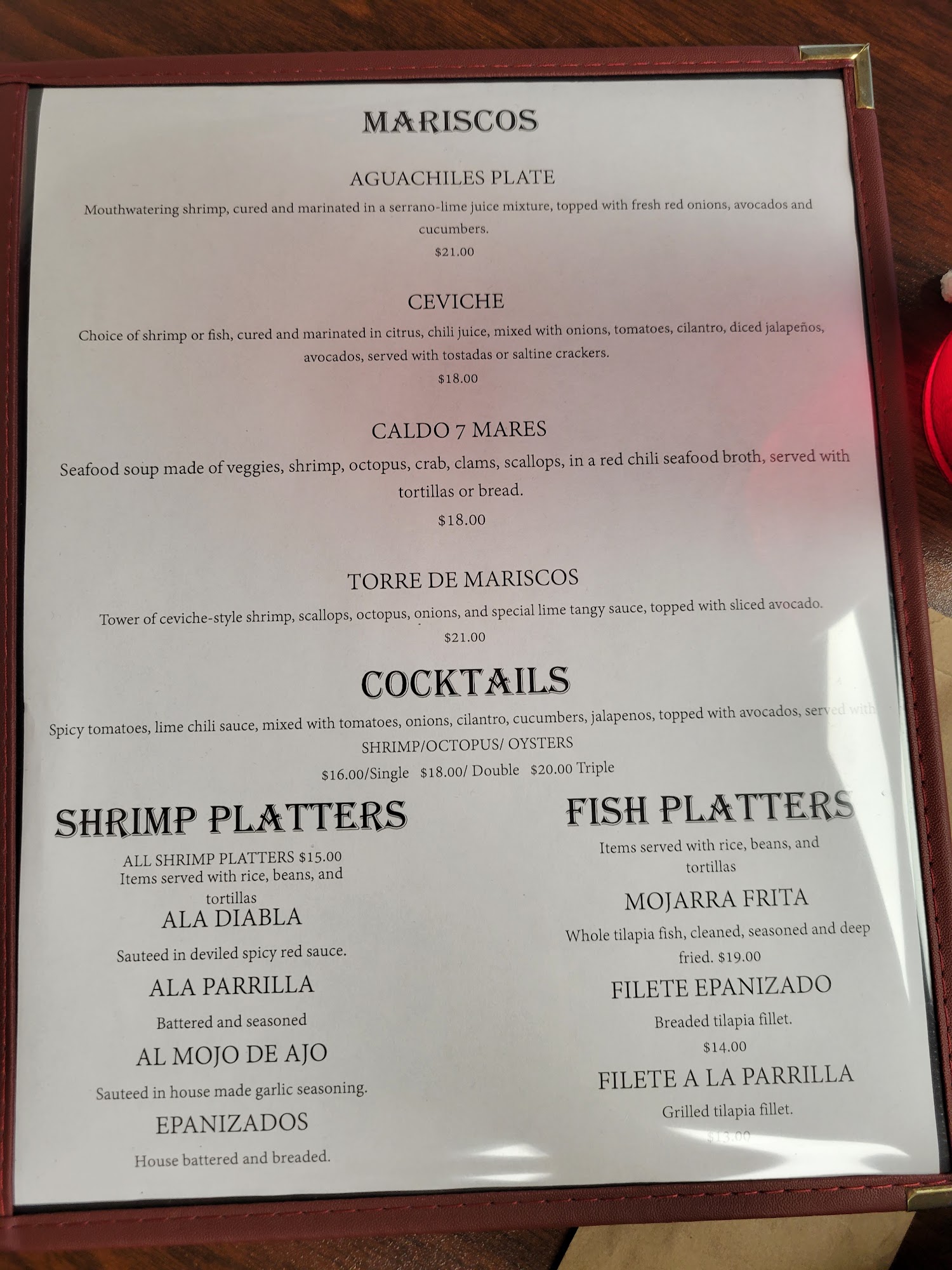 Saul's Grill Menu