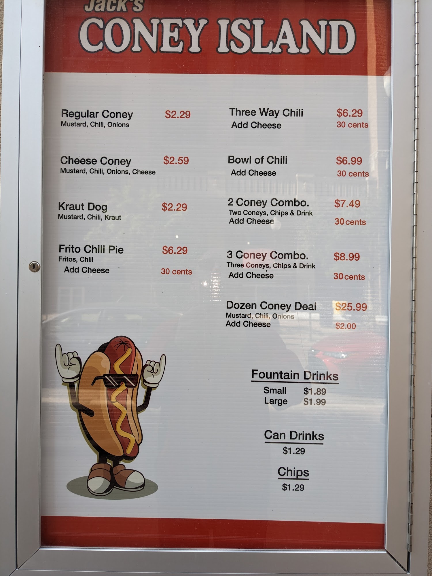 Jack's Coney Island Menu