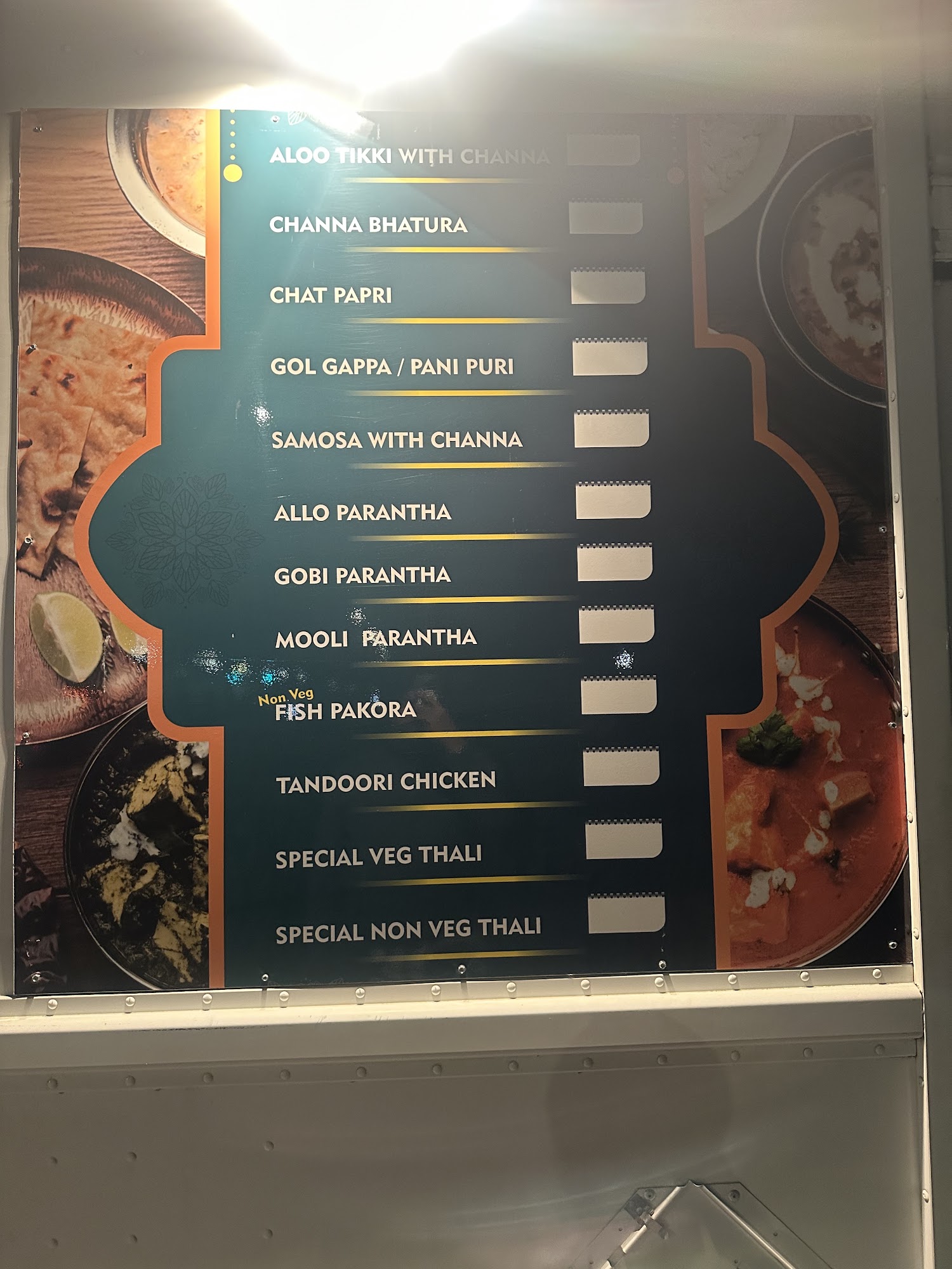 Yummy Food truck Menu