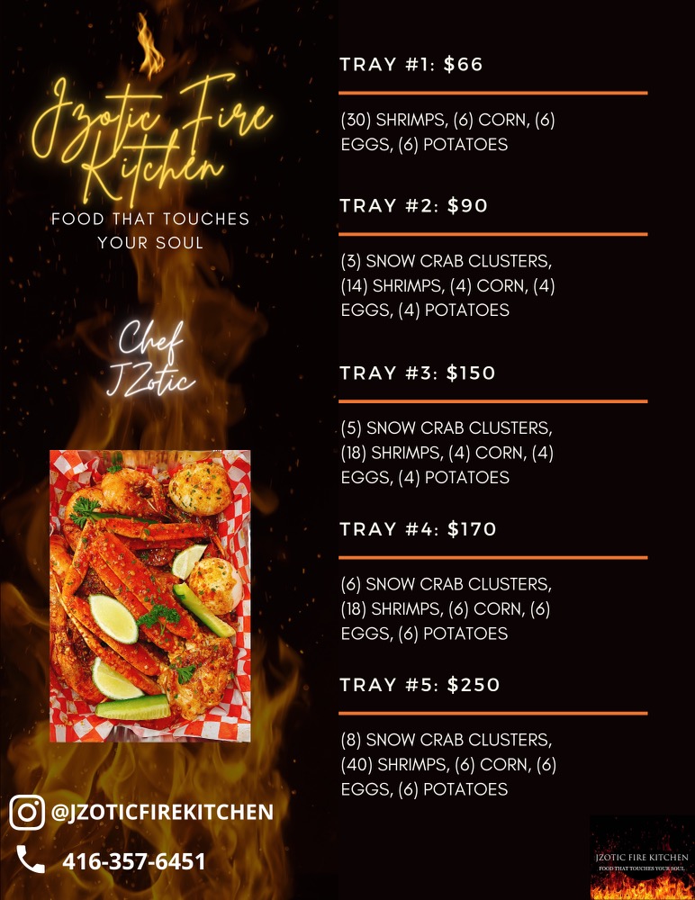 Jzotic Fire Kitchen Menu