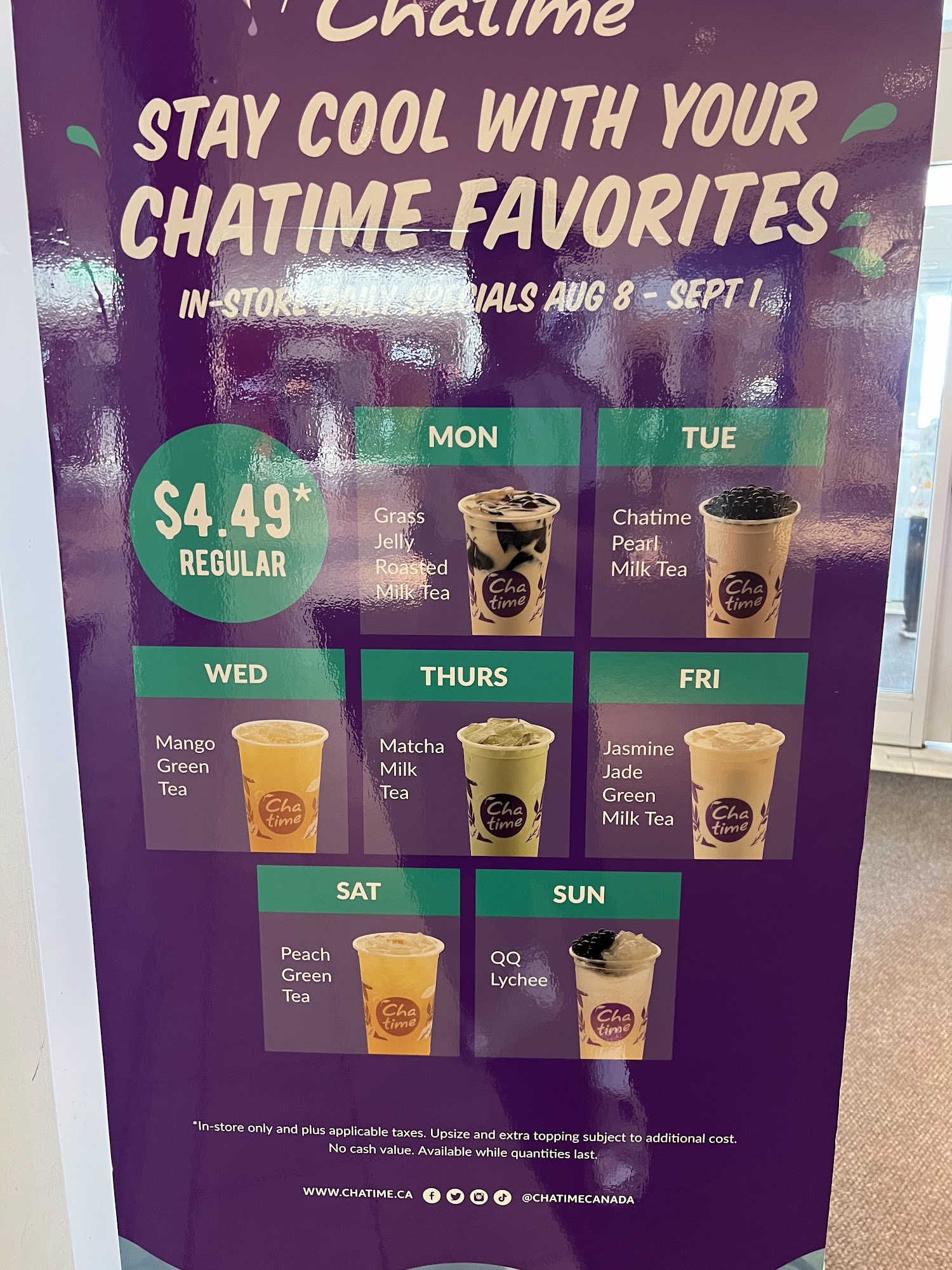 Chatime CF Markville Menu