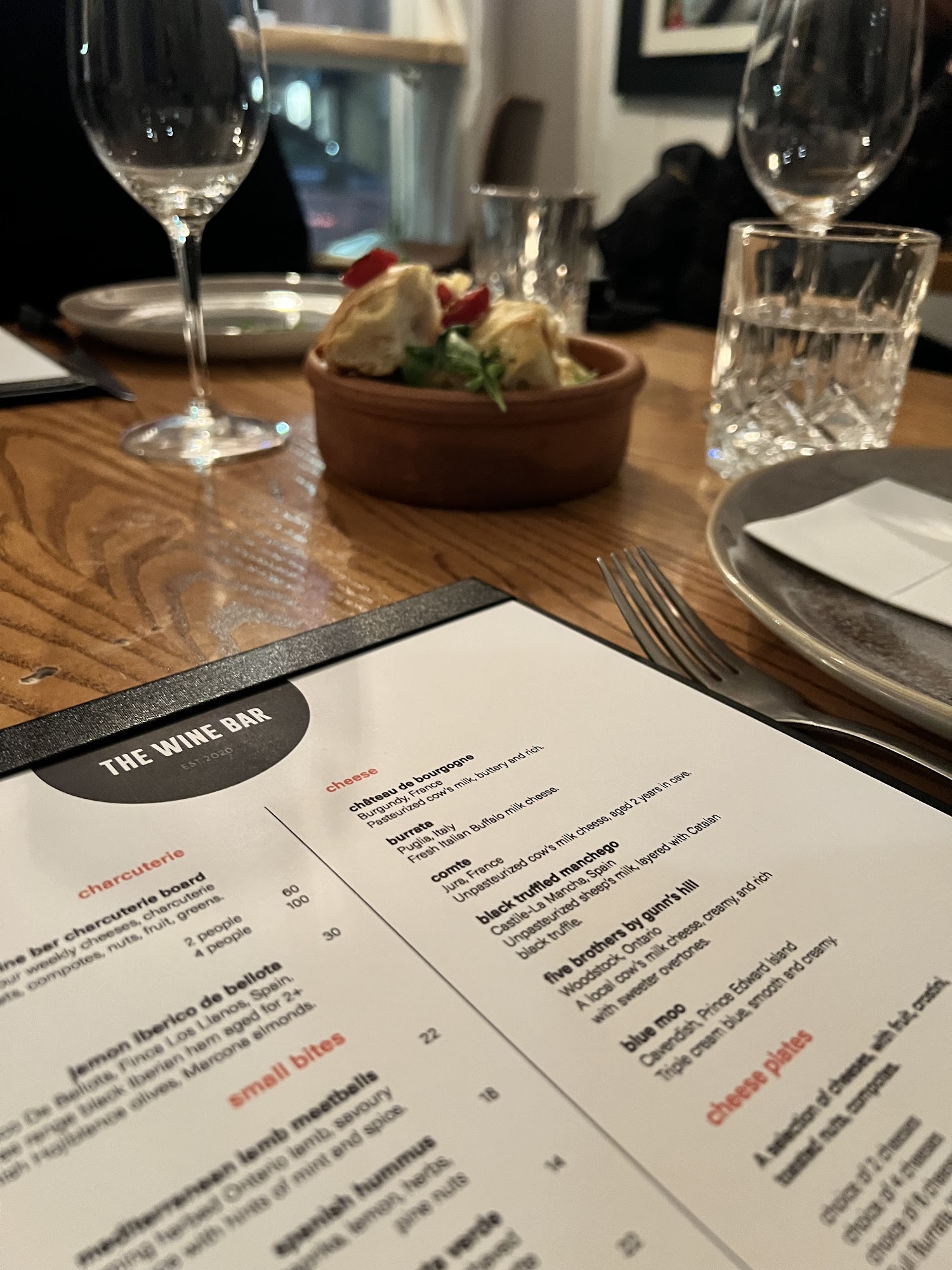 The Wine Bar Menu
