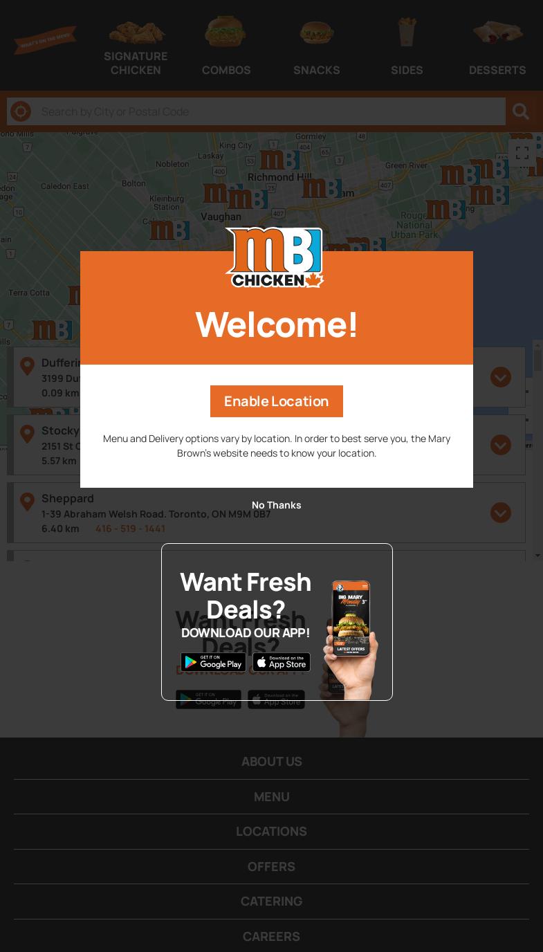 Mary Brown's Chicken Menu