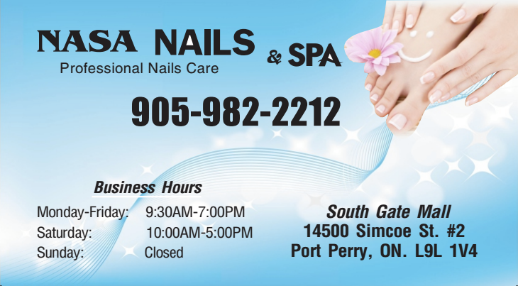 Nasa Nails & Spa 14500 Simcoe St Unit 2, Port Perry Ontario L9L 1V4