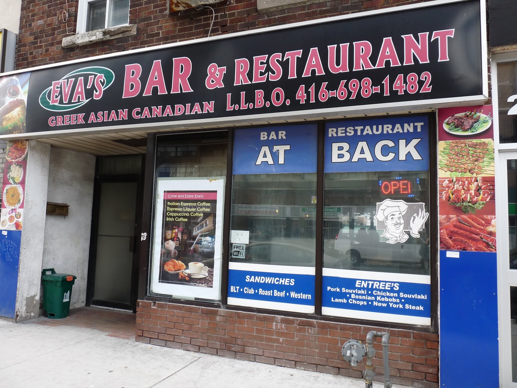 Eva's Bar and Restaurant Menu